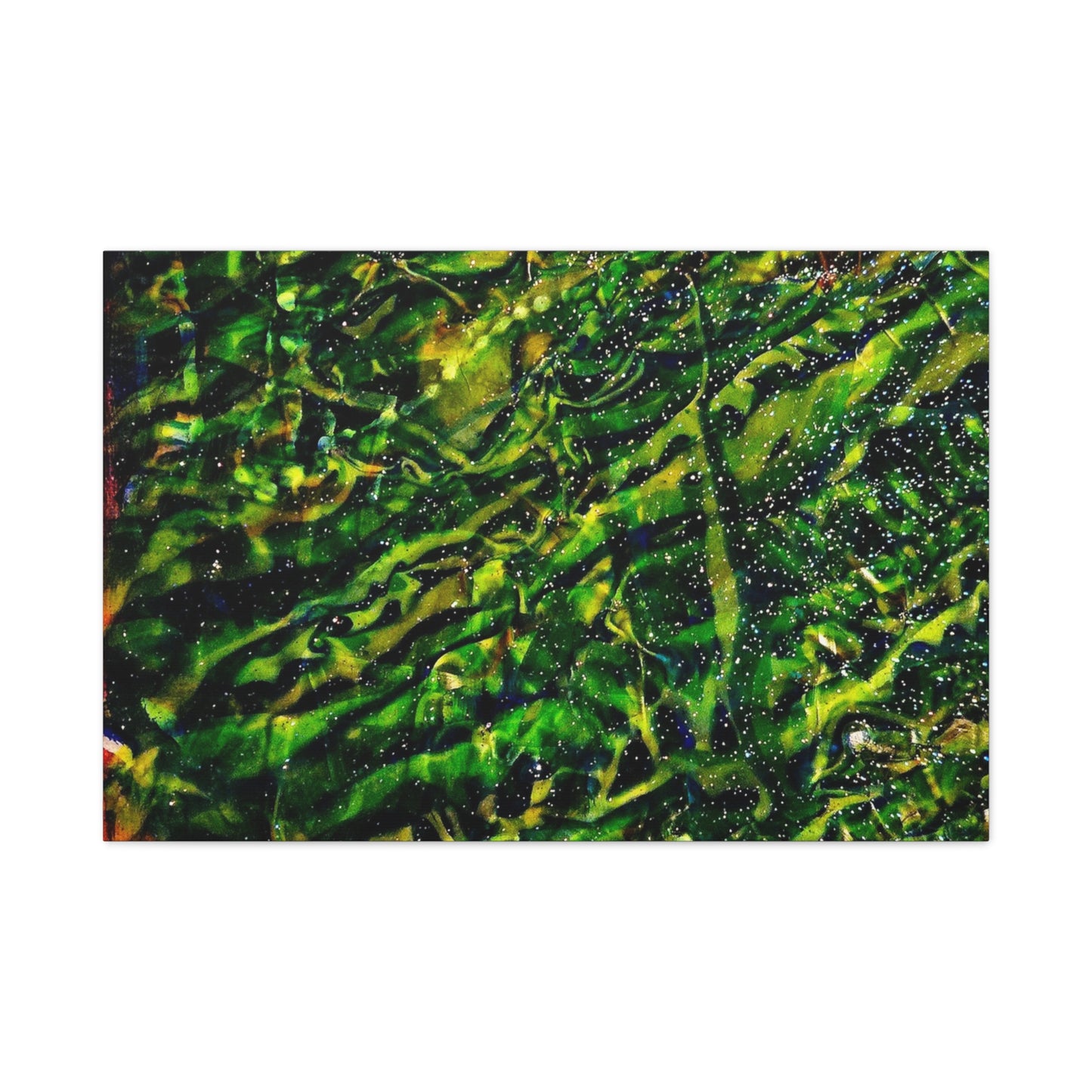 Confessions - Abstract Green Texture Canvas - Matte Stretched Wall Art