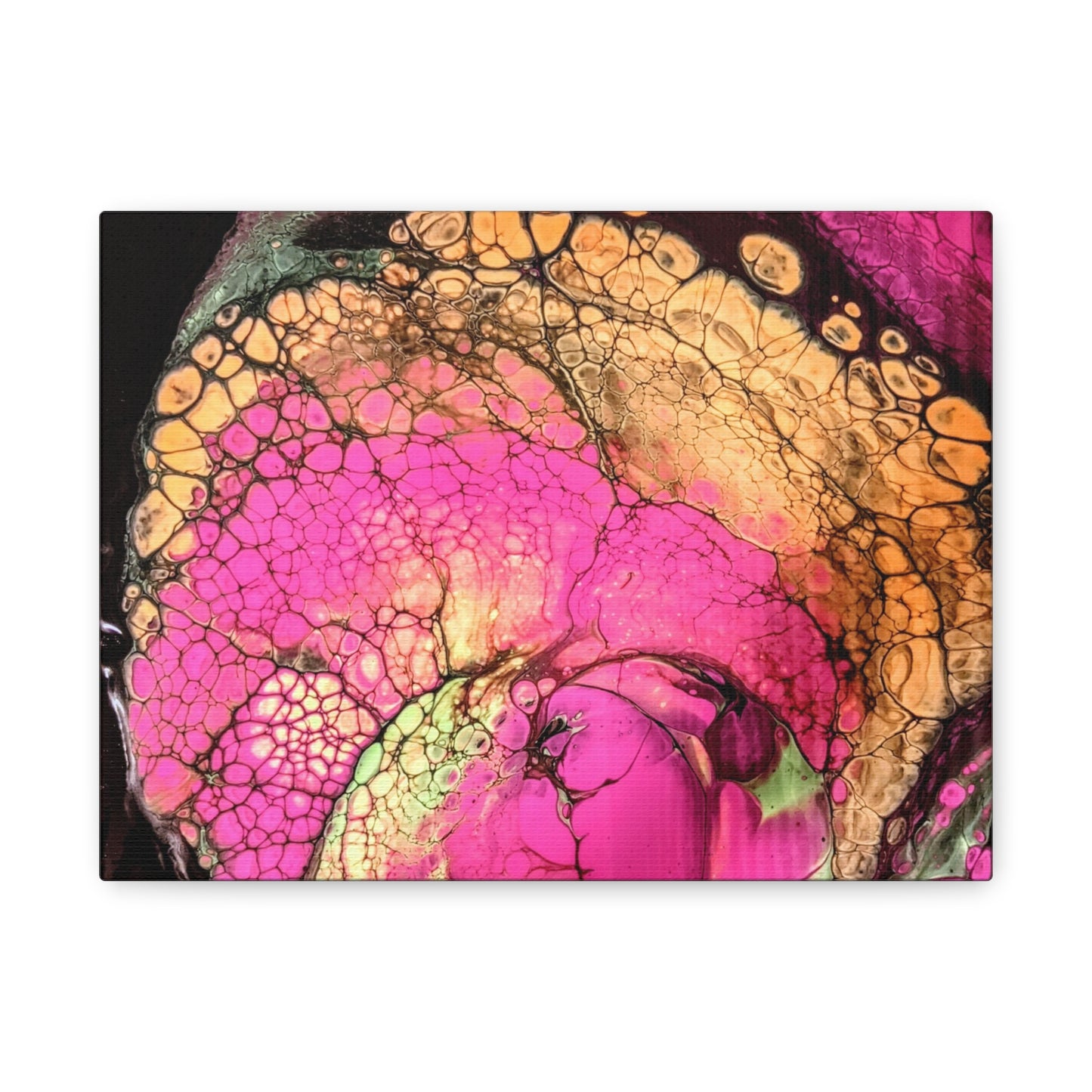 Abstract Pink & Gold Fluid Art Canvas