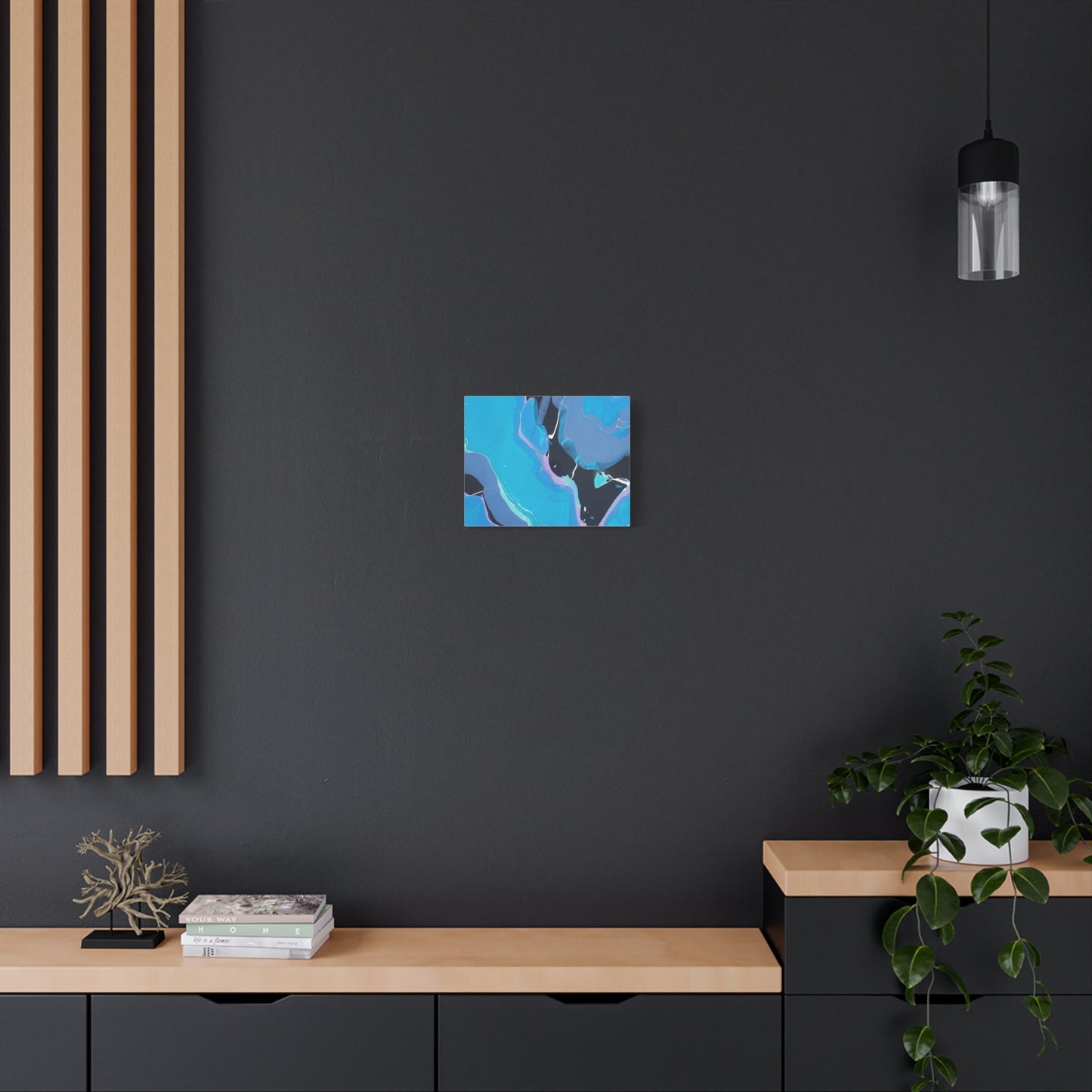 Abstract Blue Fluid Art Canvas Print — Matte Stretched Wall Art 1.25"