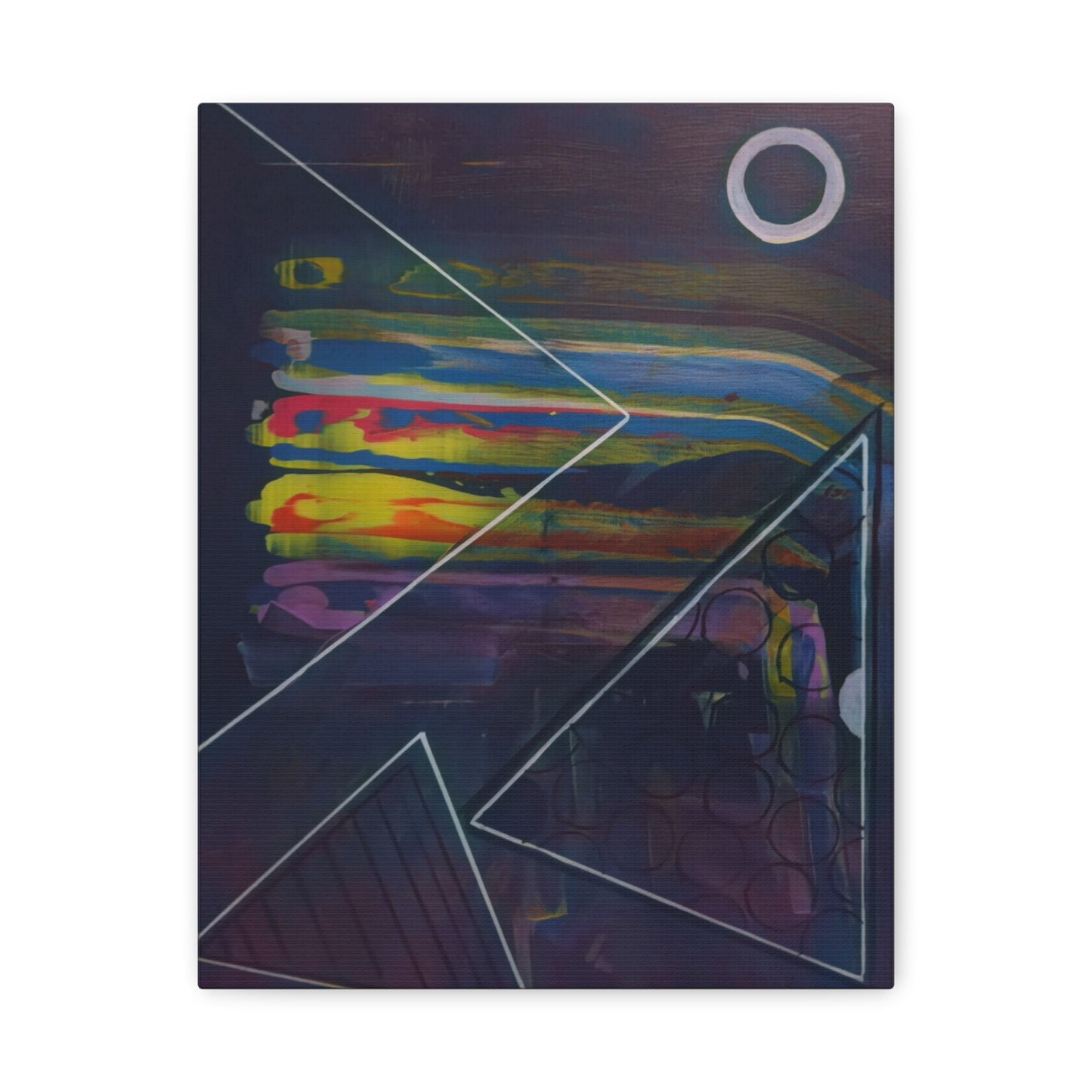 Abstract Geometric Canvas Art - 2025 astronomy – Colorful Drip Triangle Stretched Canvas