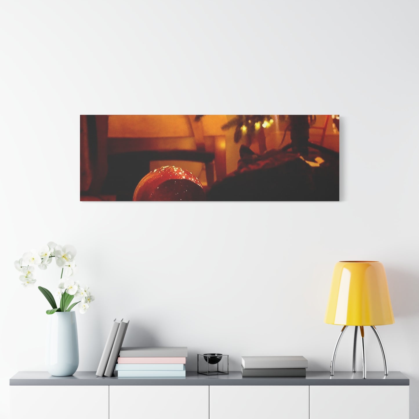 Christmas Tree Ornament Photo Canvas – Cozy Holiday Still Life Wall Art