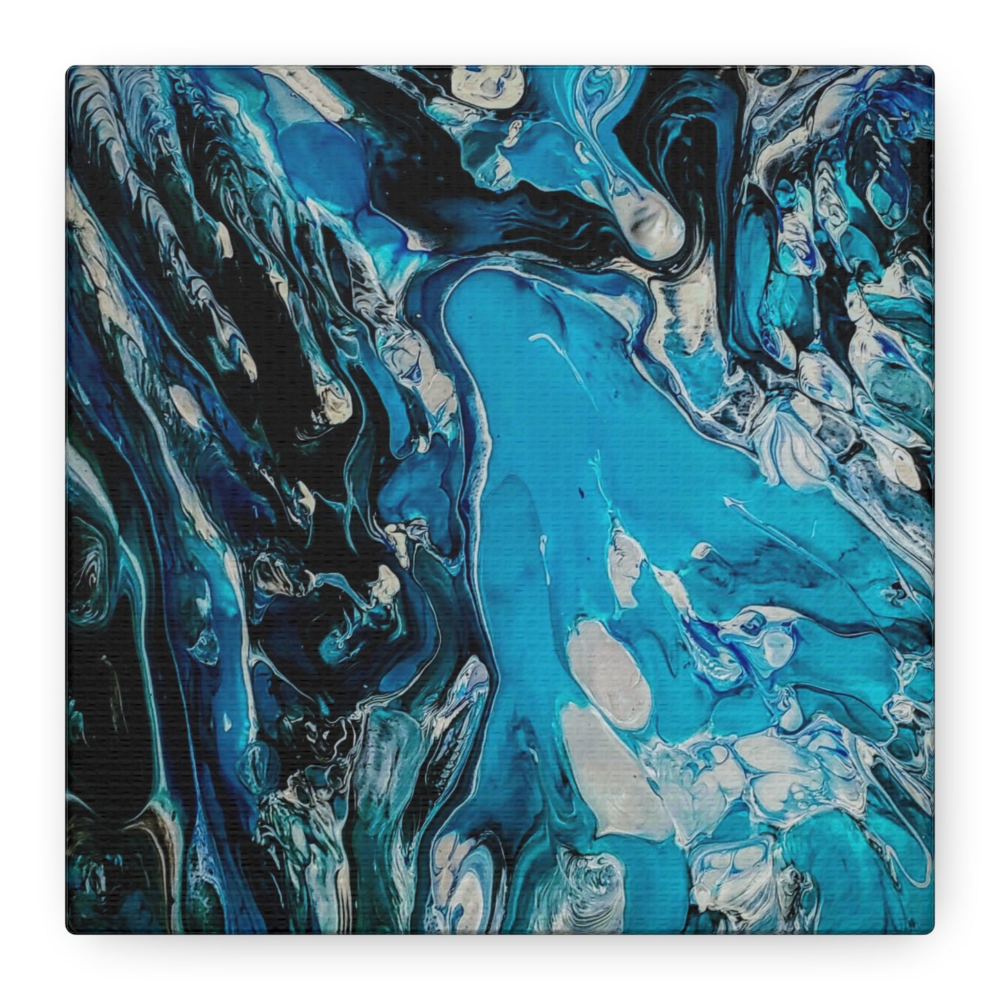 Blue Ocean Abstract Matte Canvas Print — Stretched Wall Art
