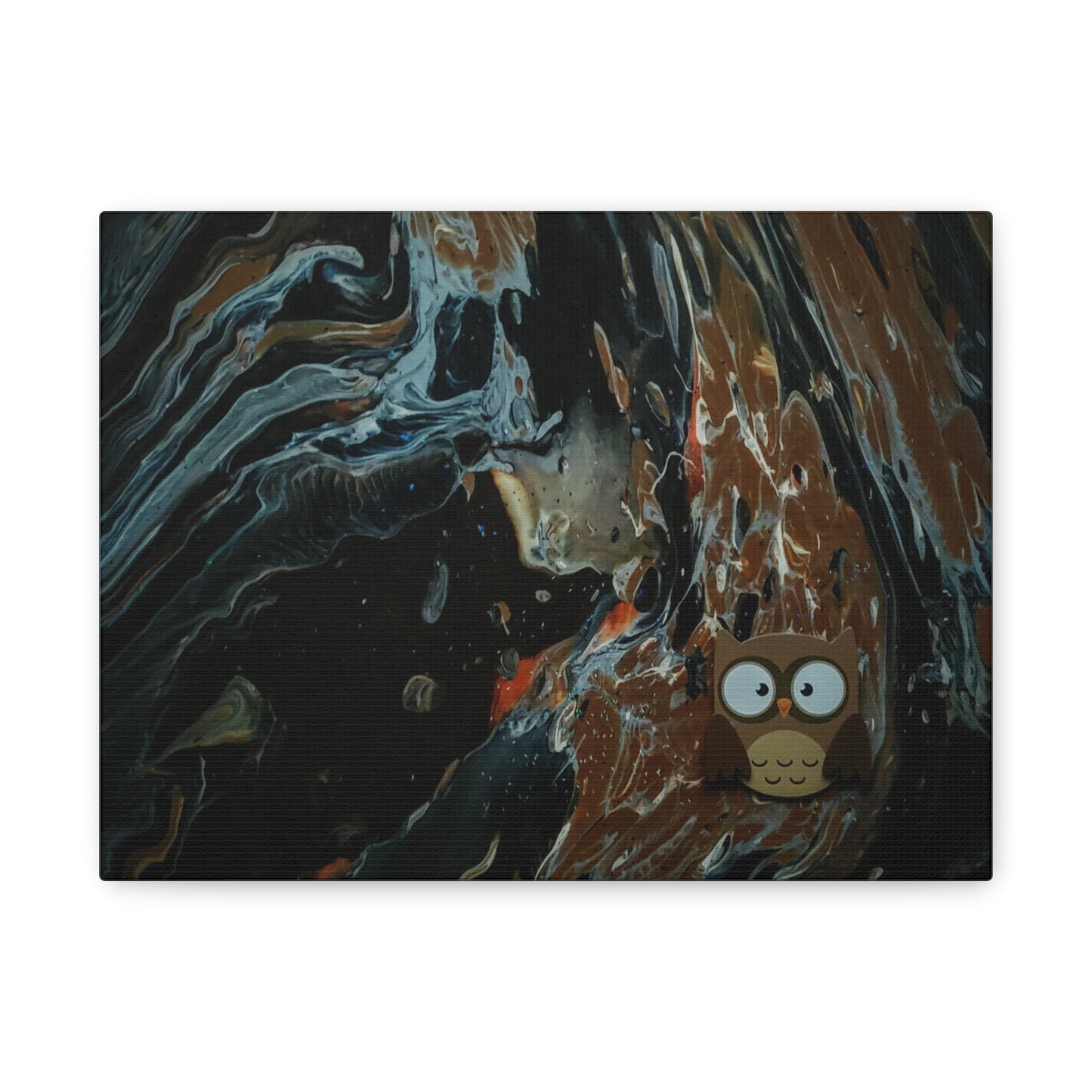 Abstract Swirl Owl Matte Canvas Print