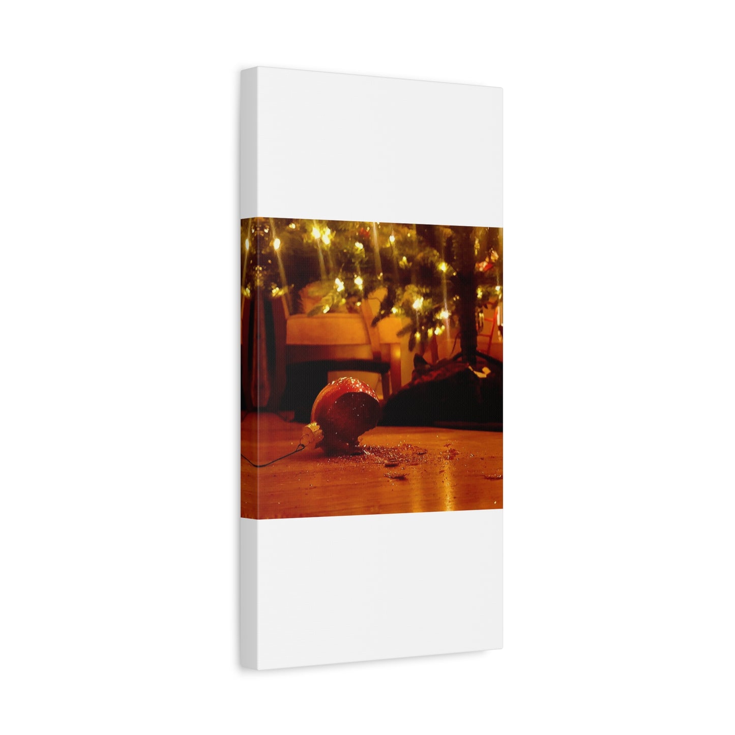 Christmas Tree Ornament Photo Canvas – Cozy Holiday Still Life Wall Art