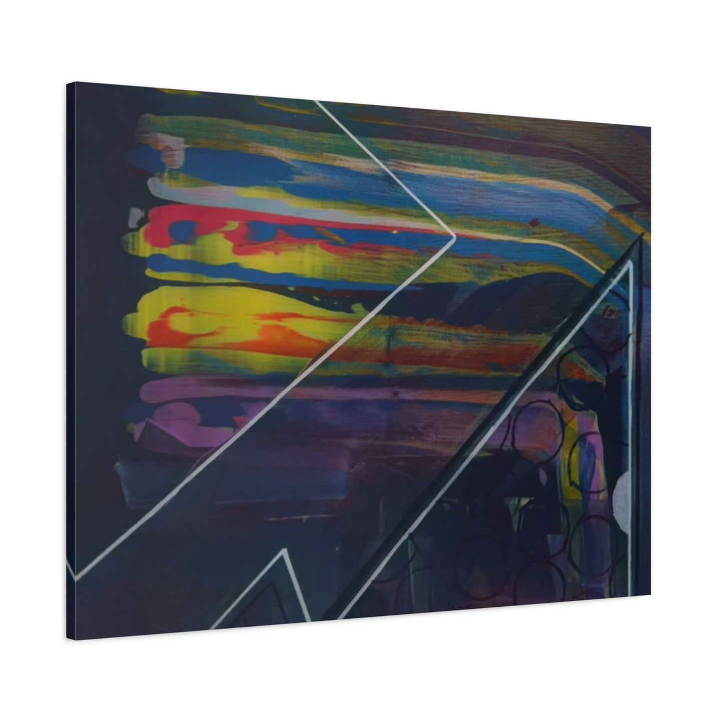 Abstract Geometric Canvas Art - 2025 astronomy – Colorful Drip Triangle Stretched Canvas
