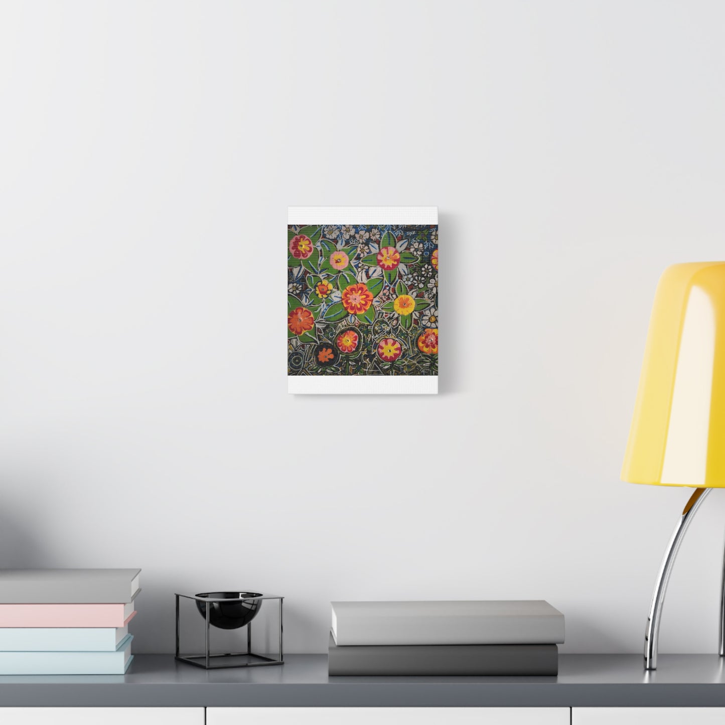 Urban_gardening-04 - Floral Pop Matte Stretched Canvas – Colorful Hand-Painted Garden Wall Art