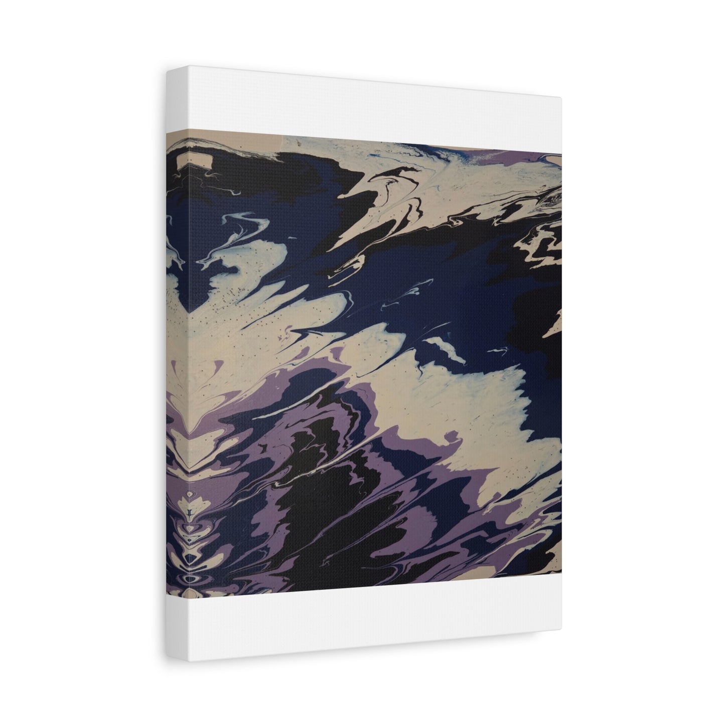 Abstract Navy & Lavender Wave Matte Stretched Canvas (1.25")