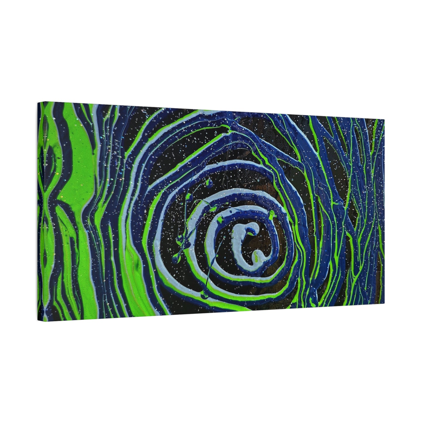 Abstract Green Swirl Matte Canvas Art — Stretched 1.25" Wall Décor