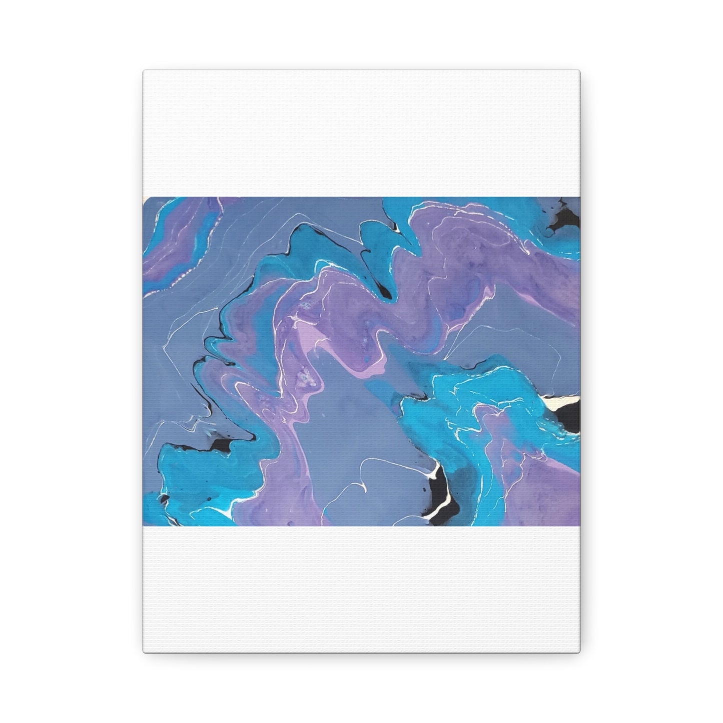 Abstract Blue & Purple Fluid Art Canvas - Matte Stretched Wall Art