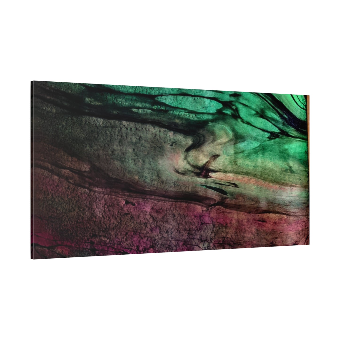flame tempered pour - Abstract Teal & Magenta Canvas Wall Art — Matte Stretched 1.25"