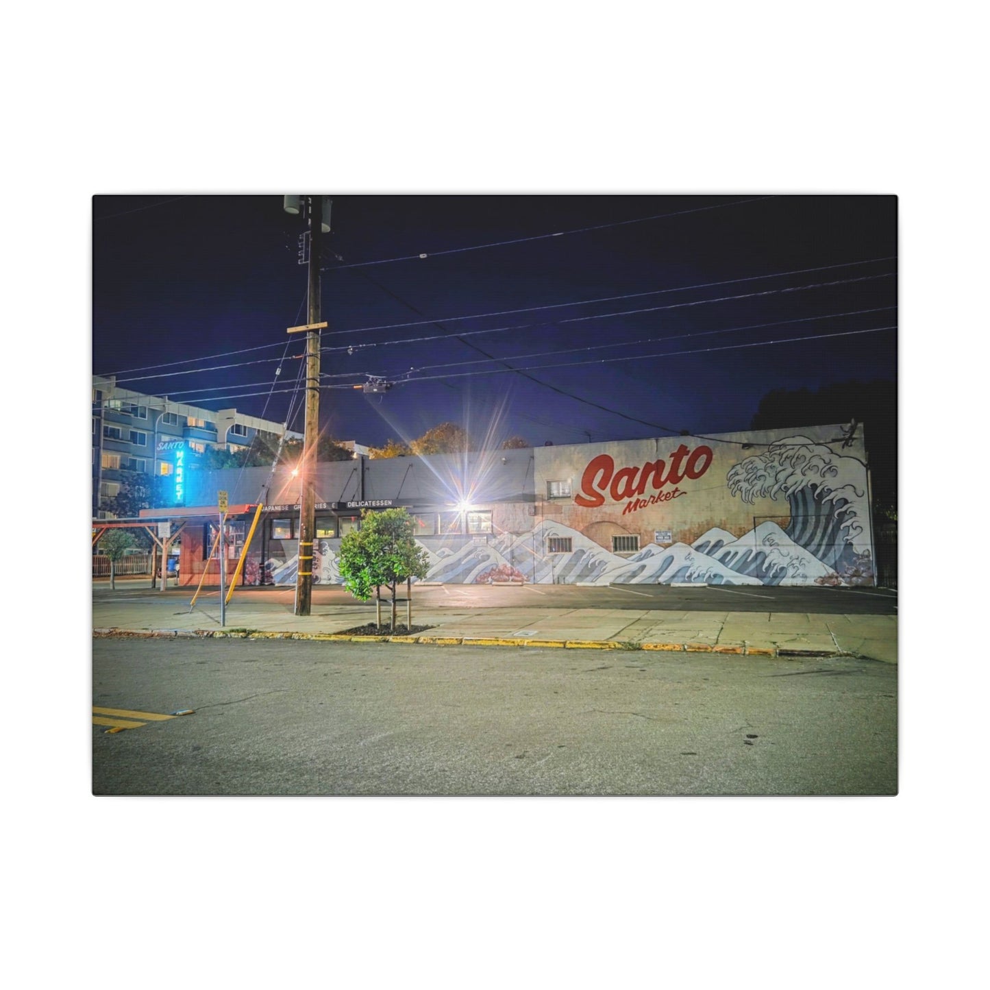 Santo Market Mural (7th&taylor)— Nighttime Urban Wall Art