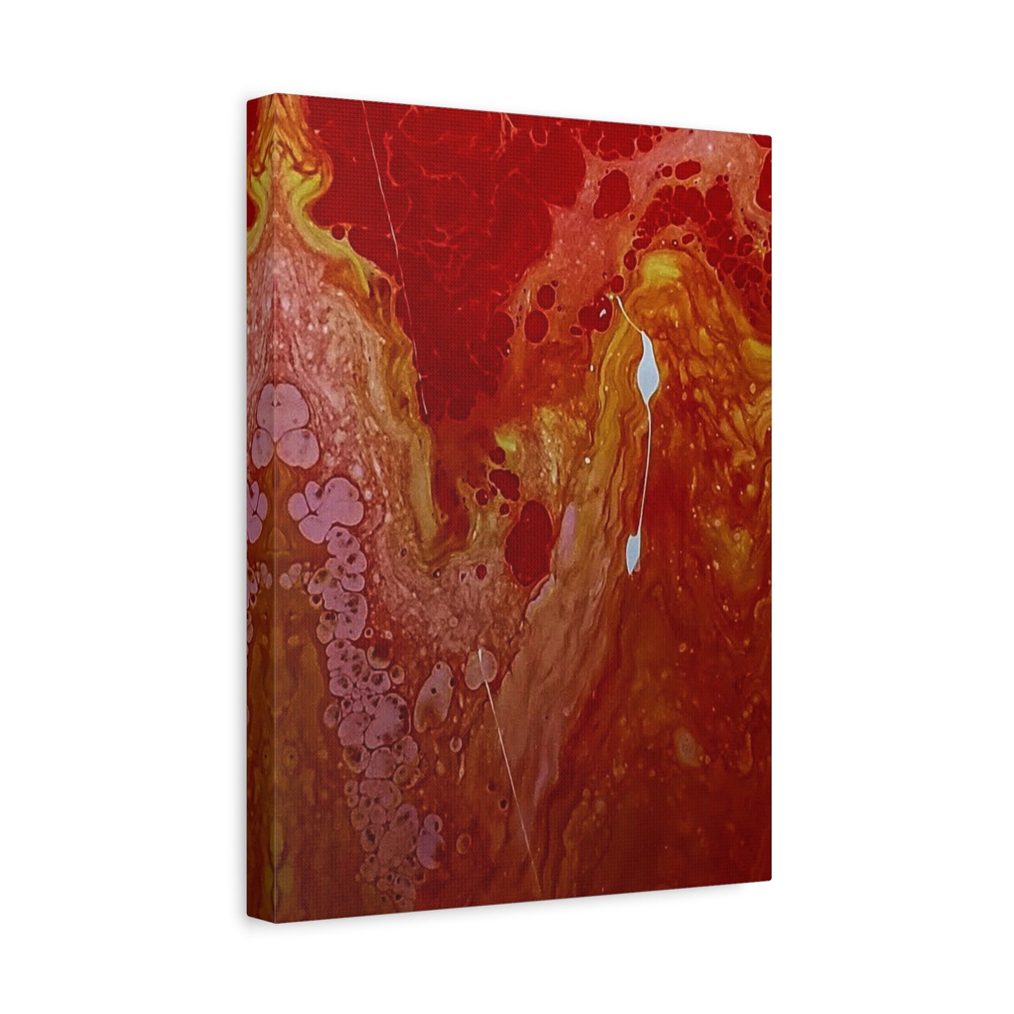 Abstract Red Fluid Art Canvas Print — Matte Stretched Wall Art