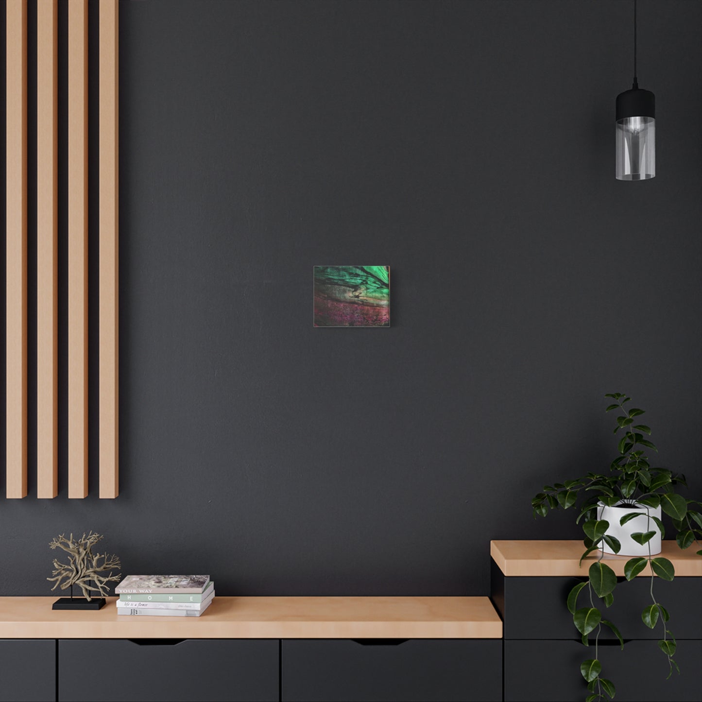 flame tempered pour - Abstract Teal & Magenta Canvas Wall Art — Matte Stretched 1.25"