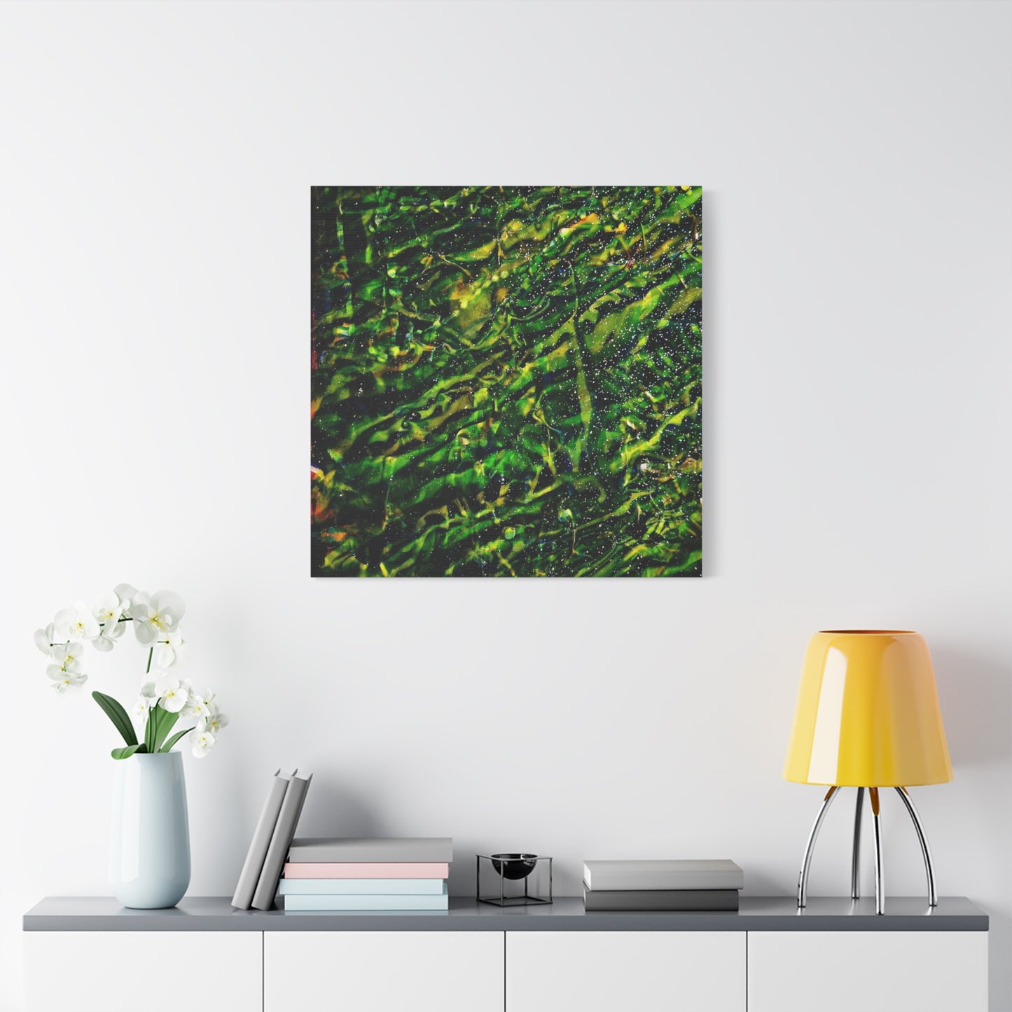 Confessions - Abstract Green Texture Canvas - Matte Stretched Wall Art