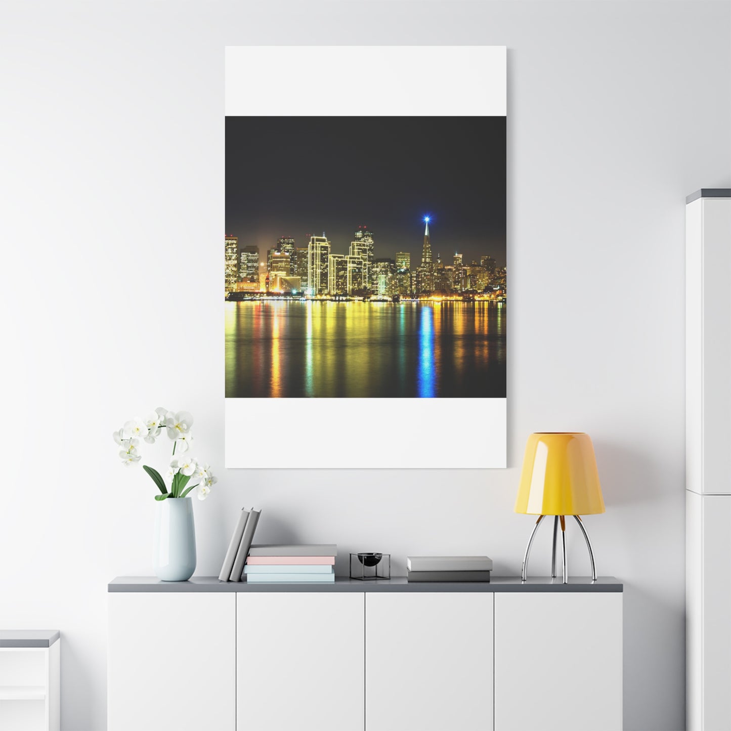 San Francisco Night Skyline Matte Canvas Print — Stretched 1.25"