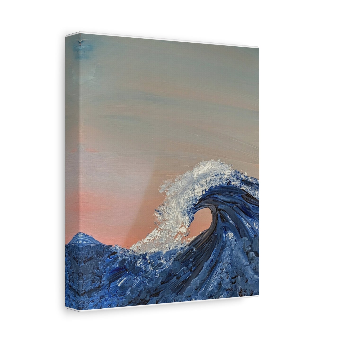 California_Coast - Ocean Wave Canvas Art — Blue Wave Seascape Matte Stretched Canvas