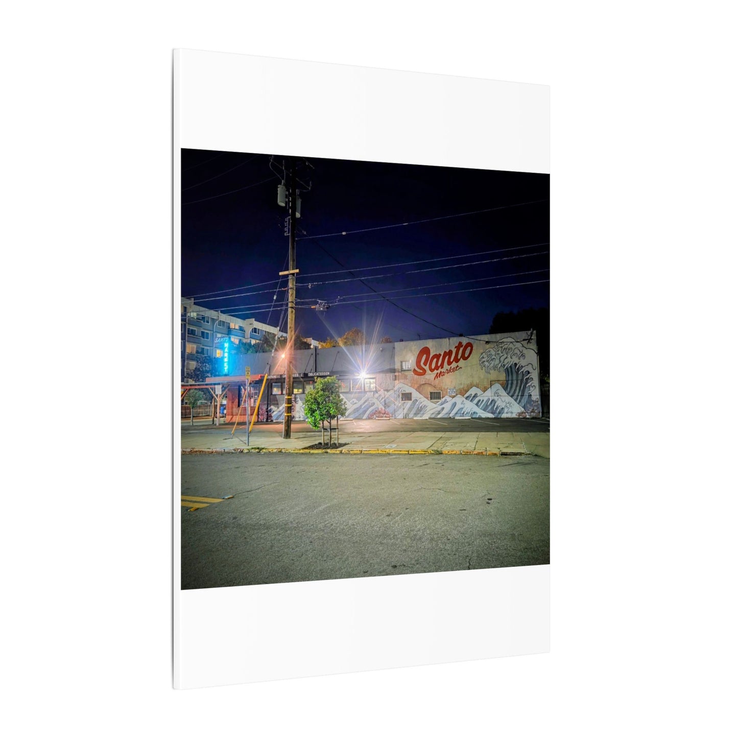 Santo Market Mural (7th&taylor)— Nighttime Urban Wall Art