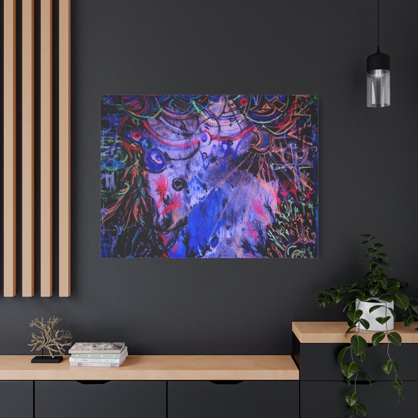 soul_extractions - Abstract Neon Canvas Art - Vibrant Psychedelic Wall Decor
