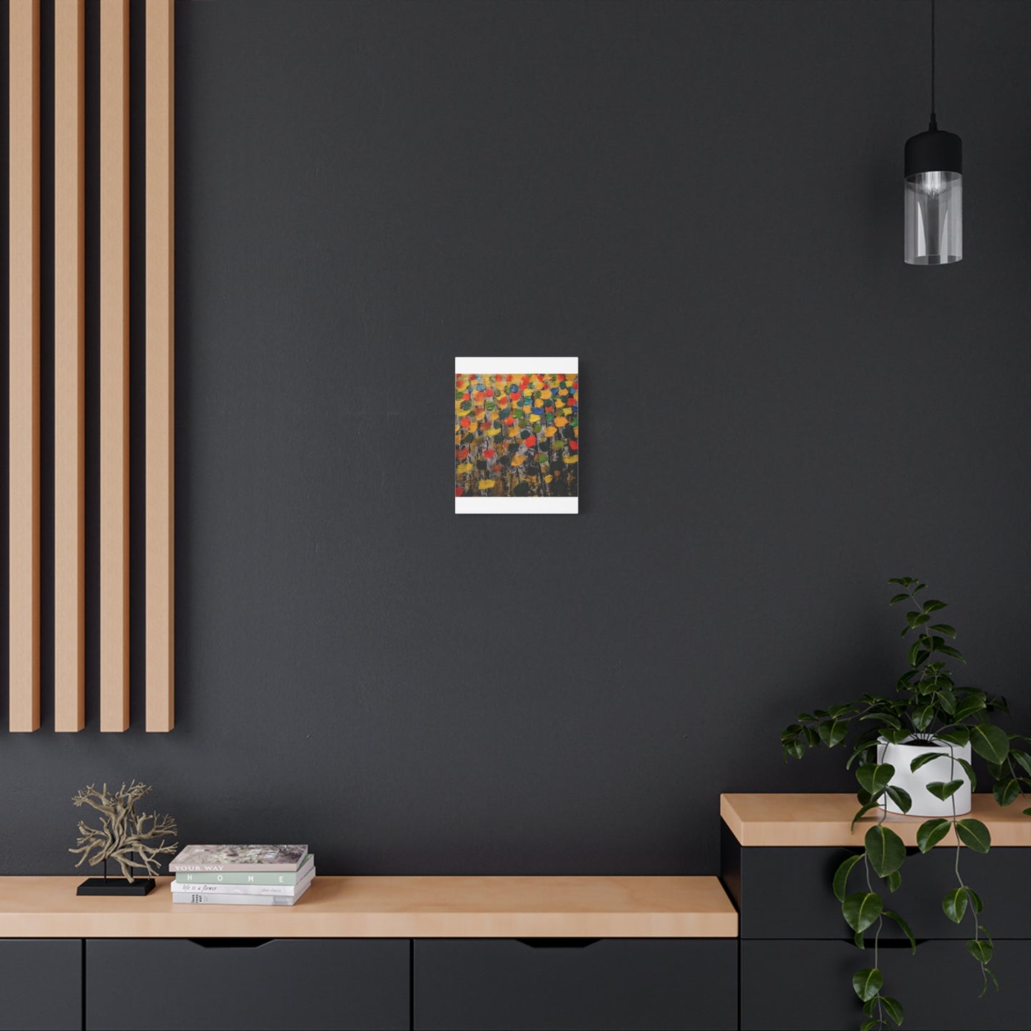 birch trees with color strokes - Abstract Color Bloom Matte Canvas Wall Art — Stretched 1.25"