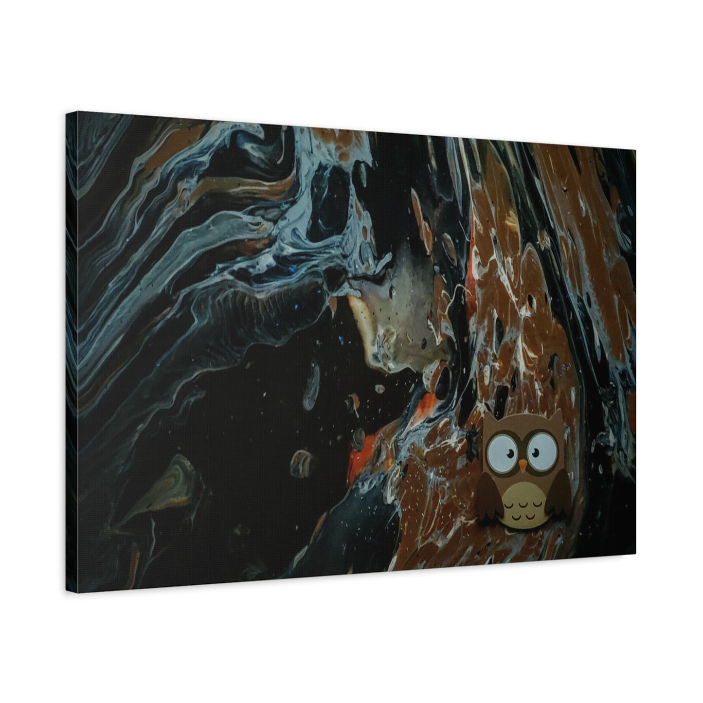 Abstract Swirl Owl Matte Canvas Print