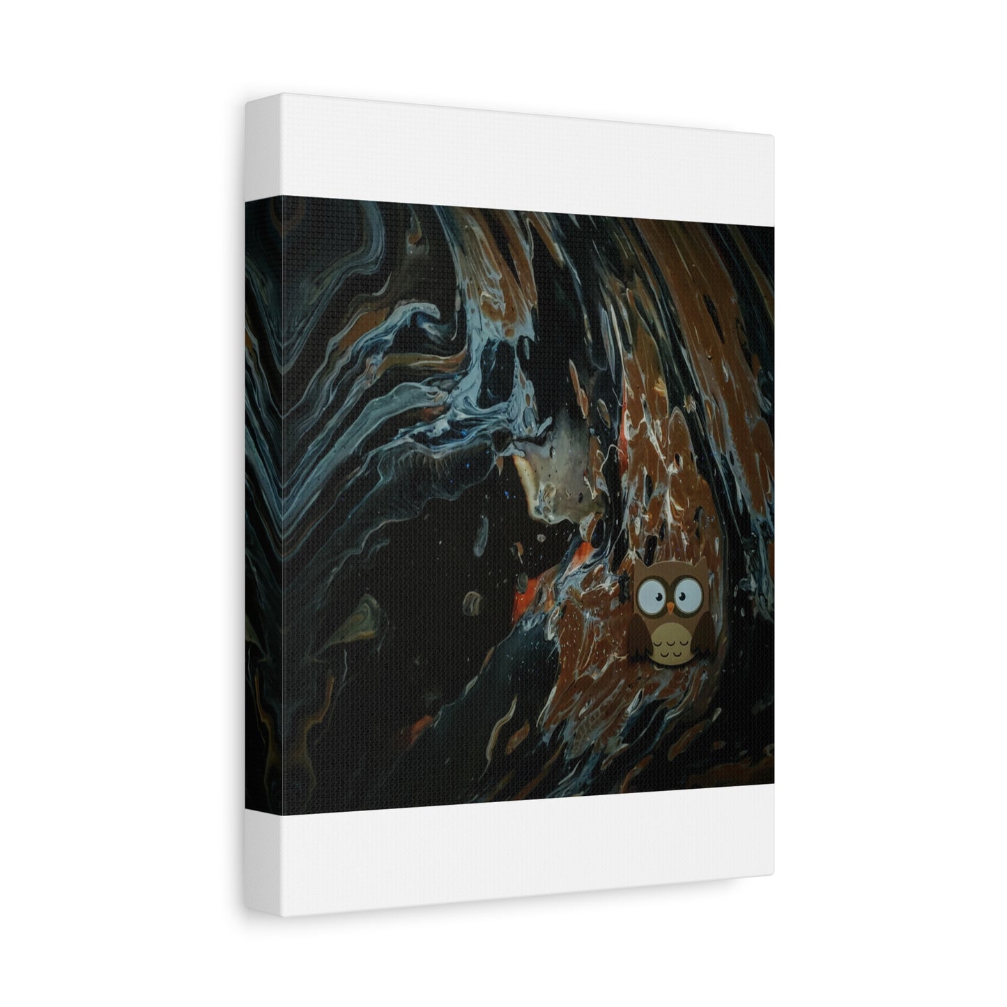 Abstract Swirl Owl Matte Canvas Print