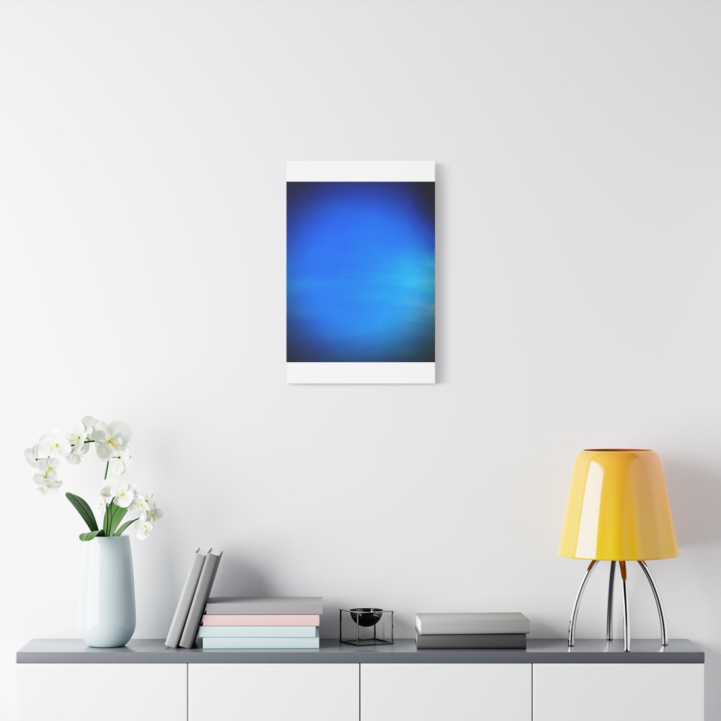 Blue Burst - Gradient Matte Canvas Print — Abstract Ocean Wall Art, Stretched 1.25"