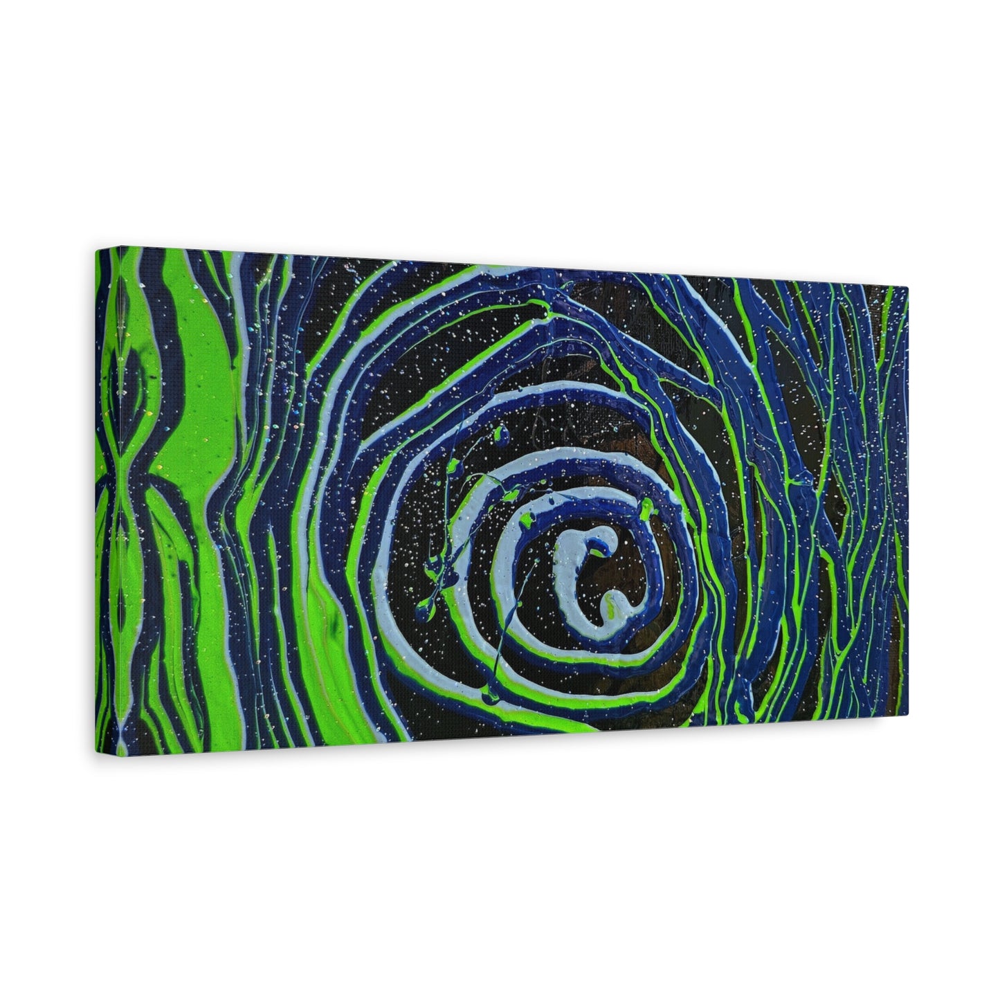 Abstract Green Swirl Matte Canvas Art — Stretched 1.25" Wall Décor