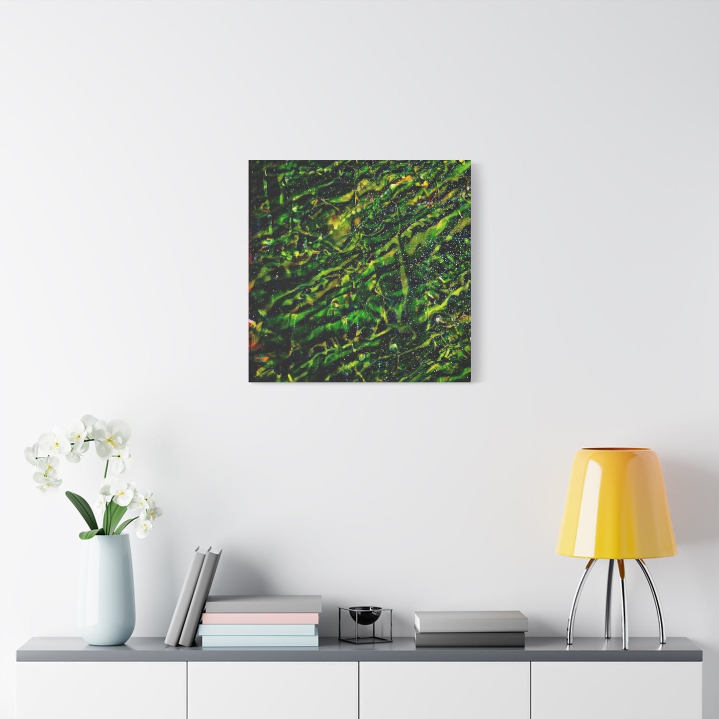Confessions - Abstract Green Texture Canvas - Matte Stretched Wall Art