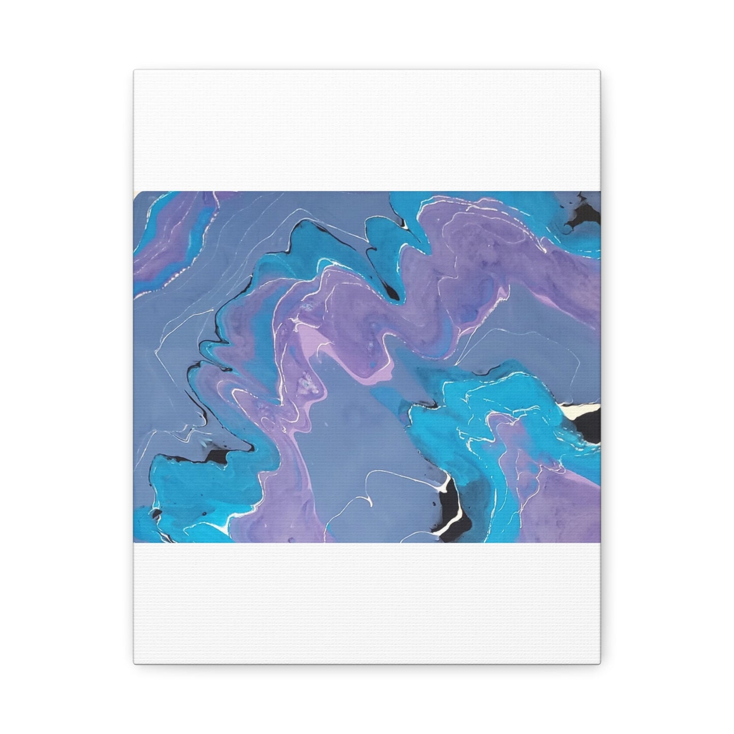 Abstract Blue & Purple Fluid Art Canvas - Matte Stretched Wall Art