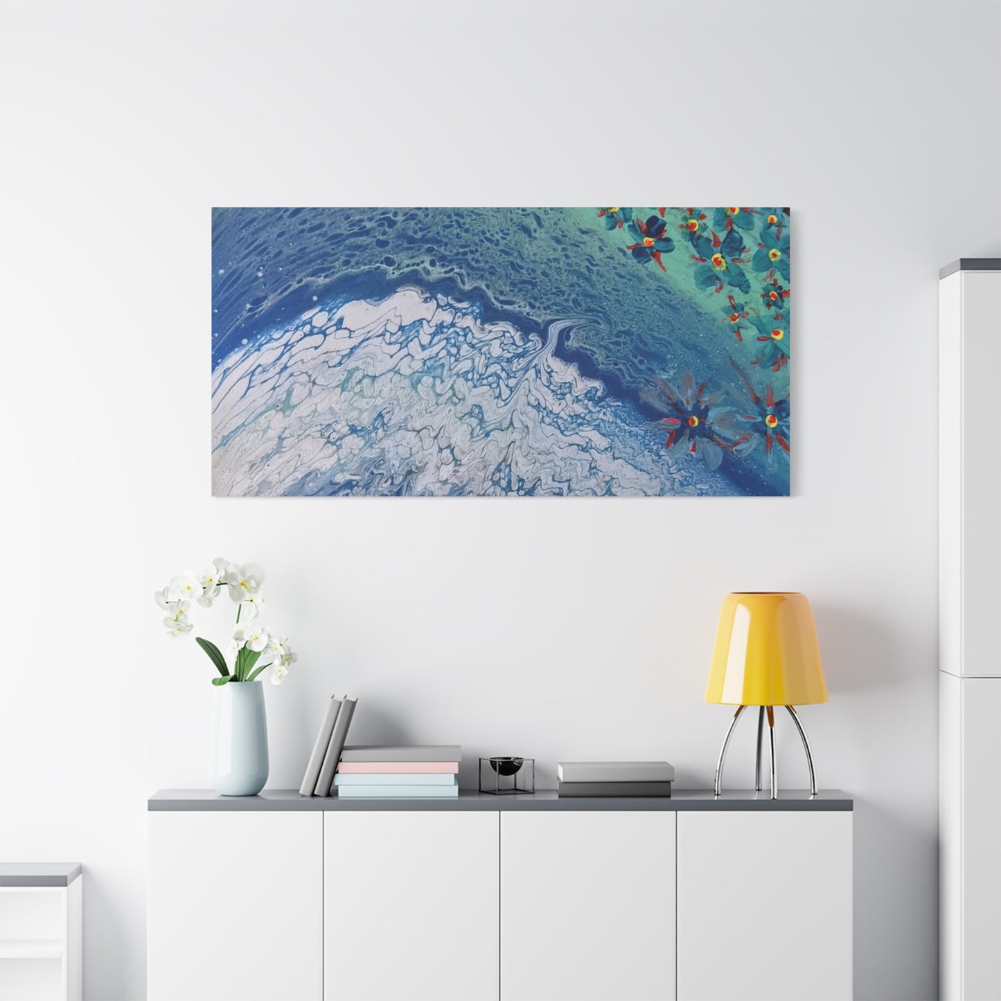 floetrol&flowers - Abstract Matte Canvas Print — Floral Accents Stretched Wall Art