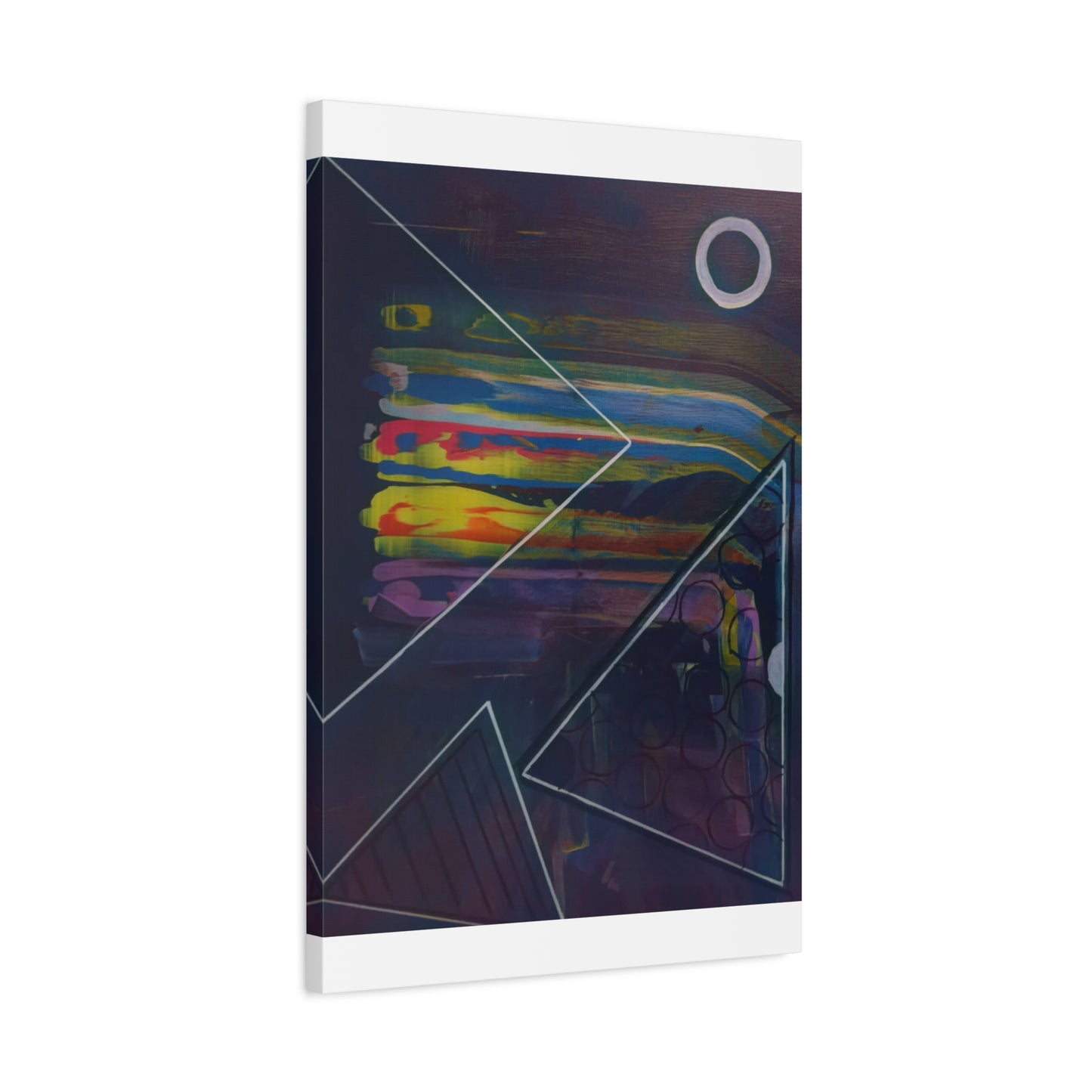 Abstract Geometric Canvas Art - 2025 astronomy – Colorful Drip Triangle Stretched Canvas