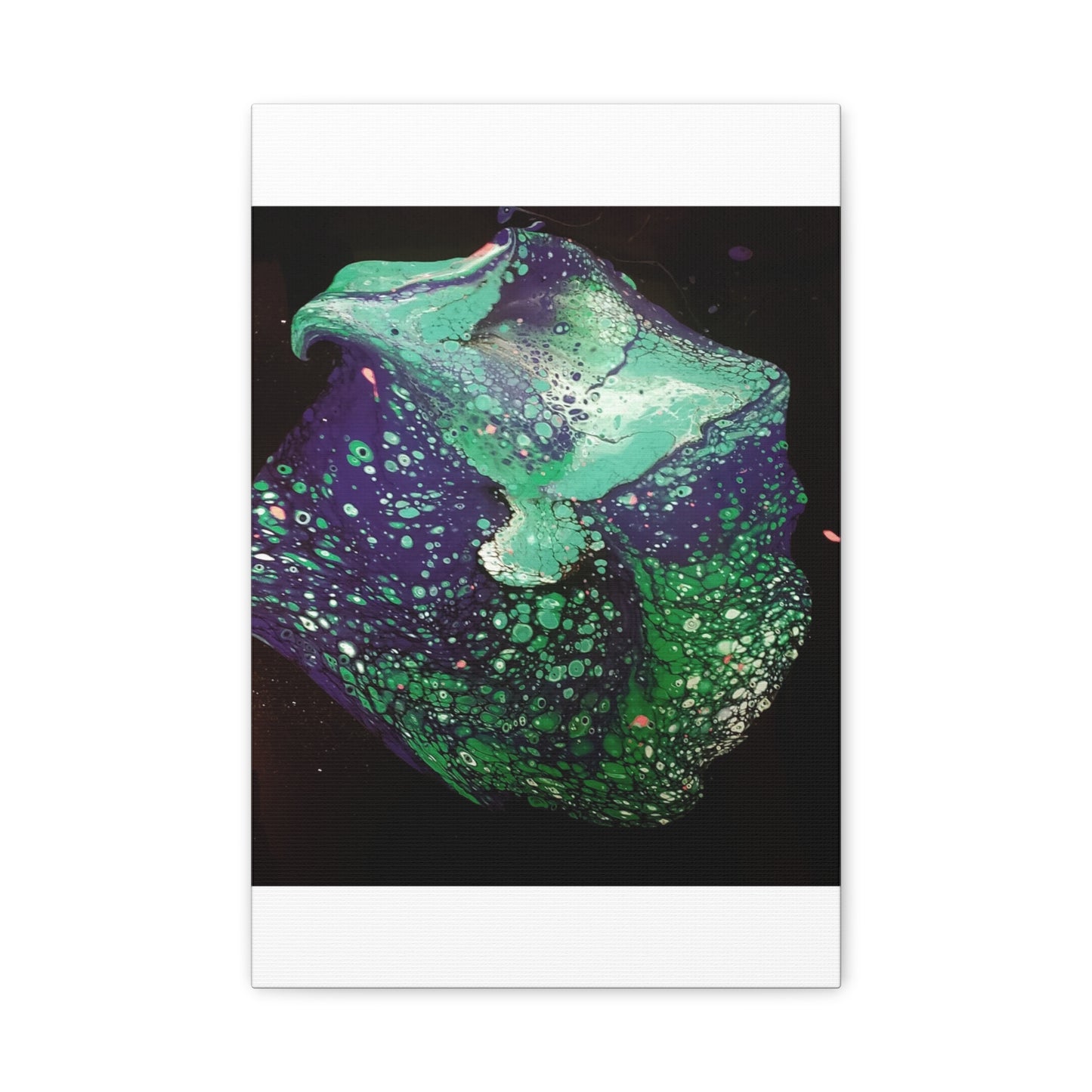 Abstract Green & Teal Fluid Art Canvas Print - Matte Stretched Wall Art