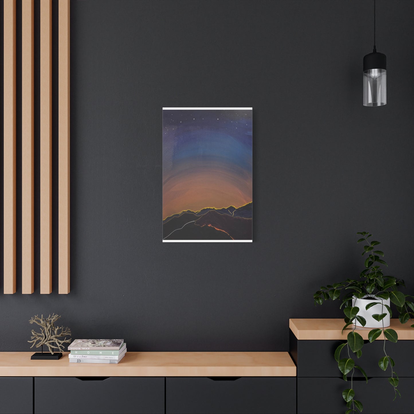Sunset Mountain Canvas Wall Art - first light — Matte Stretched Landscape Print