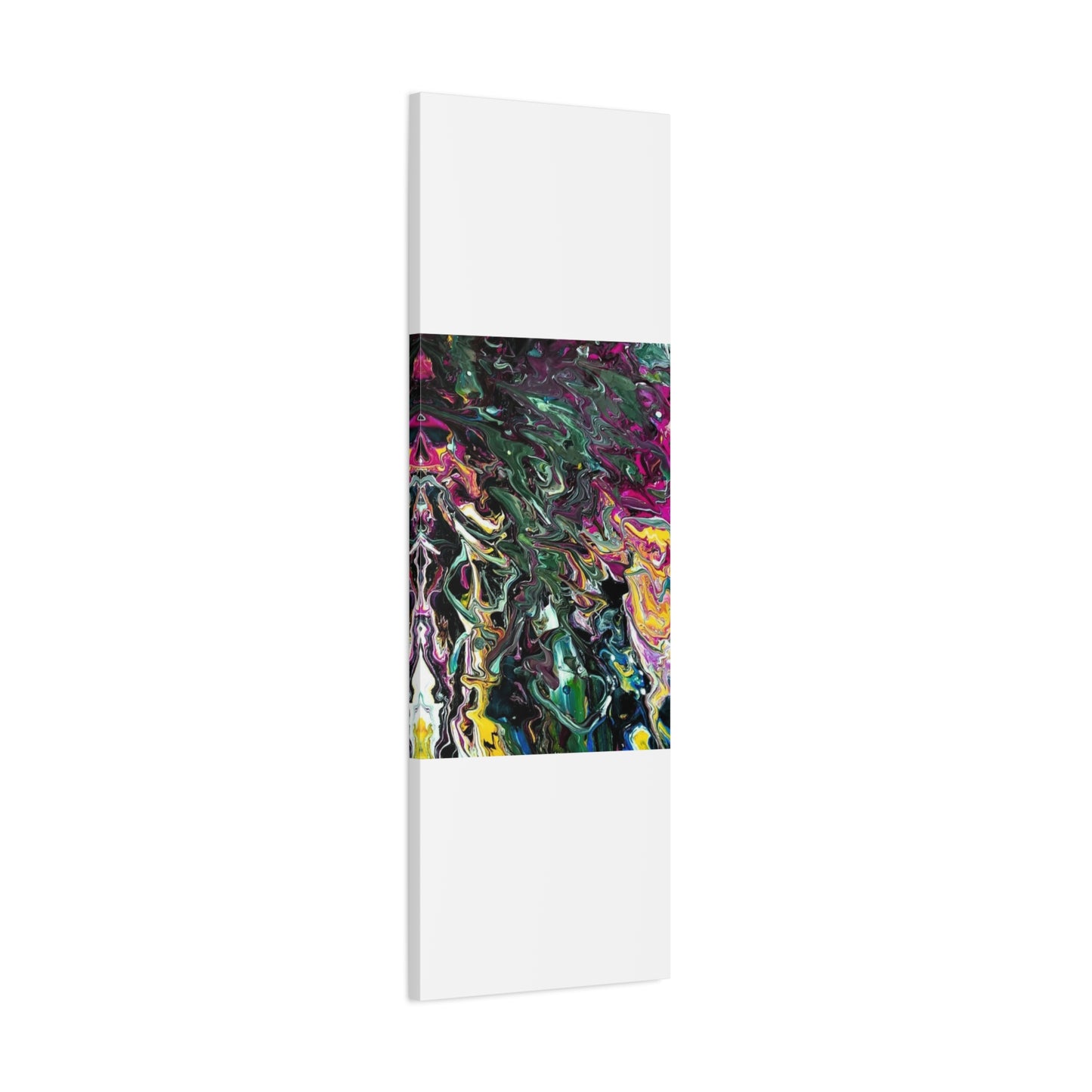 chaos in the garden - Abstract Fluid Art Matte Canvas Print - Colorful Swirl Wall Art