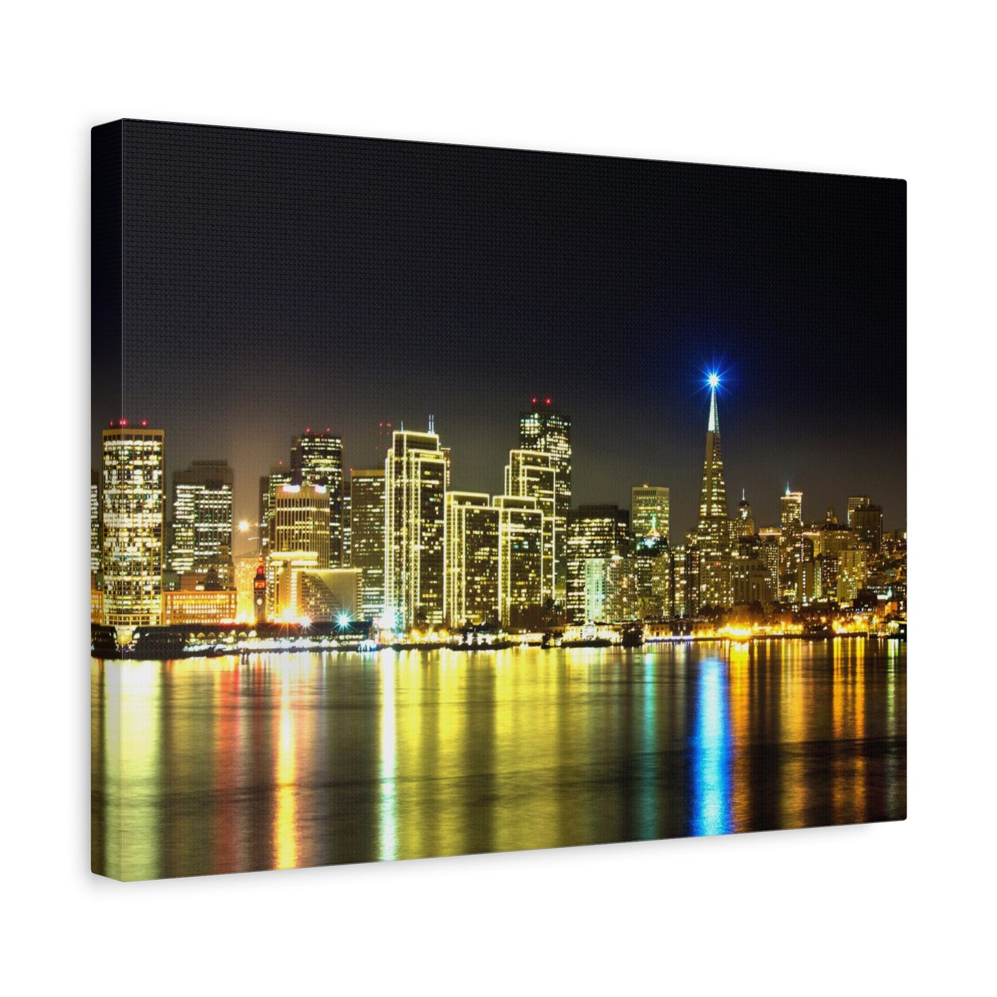 San Francisco Night Skyline Matte Canvas Print — Stretched 1.25"