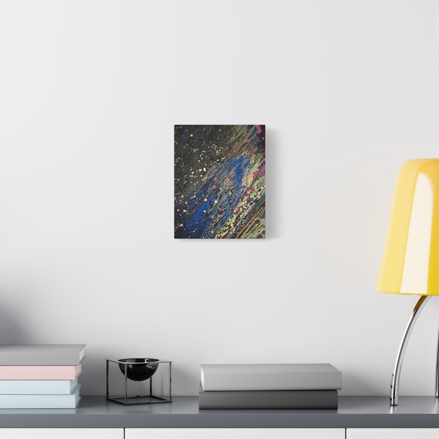 Abstract Splatter Matte Canvas Print — Colorful Fluid Art Wall Decor, Stretched 1.25"