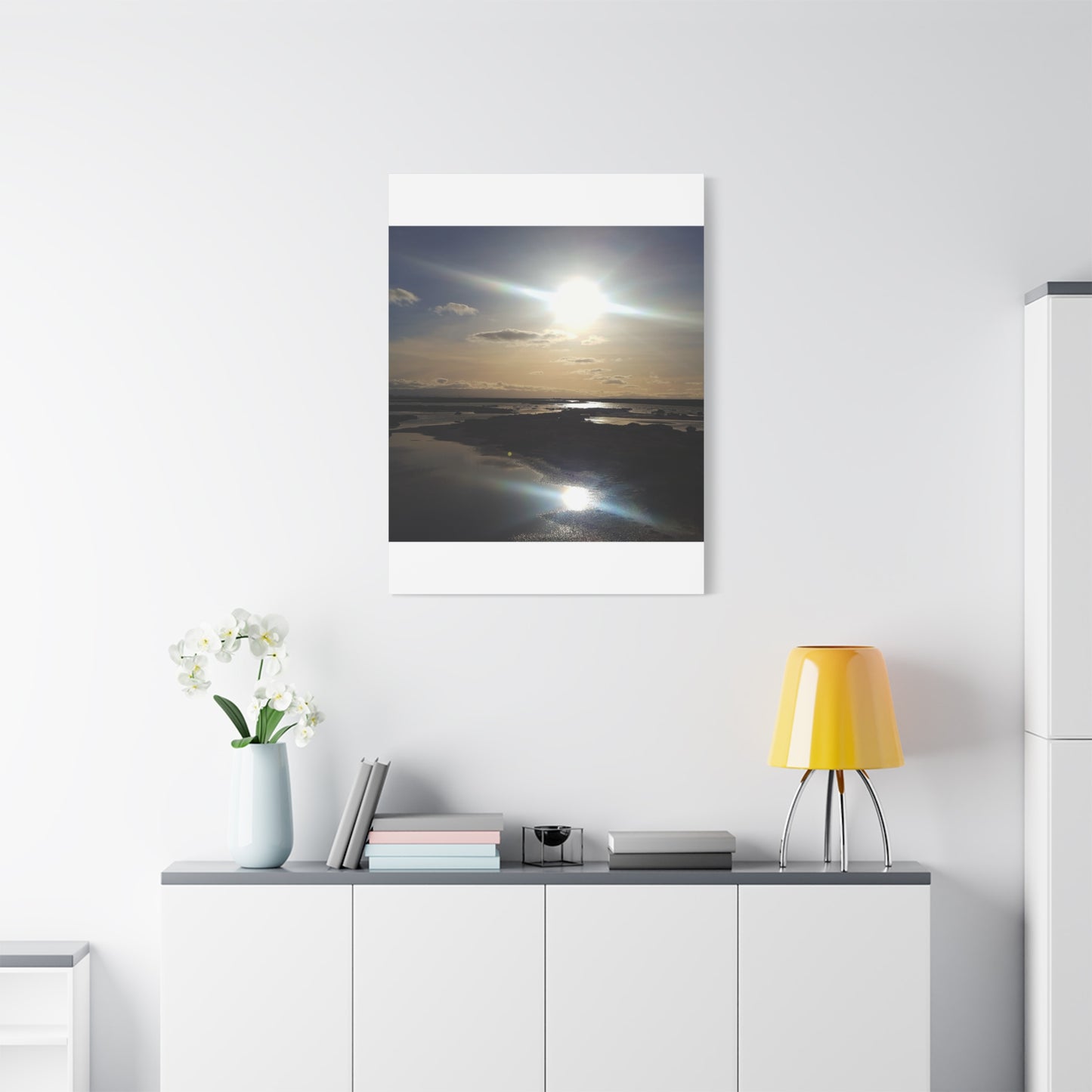 Sunlit Coastal Reflection (don edwards preserve)Canvas Print — Matte Stretched Wall Art