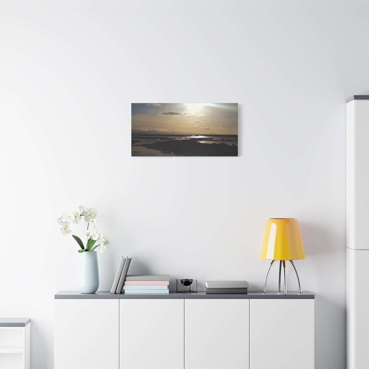 Sunlit Coastal Reflection (don edwards preserve)Canvas Print — Matte Stretched Wall Art