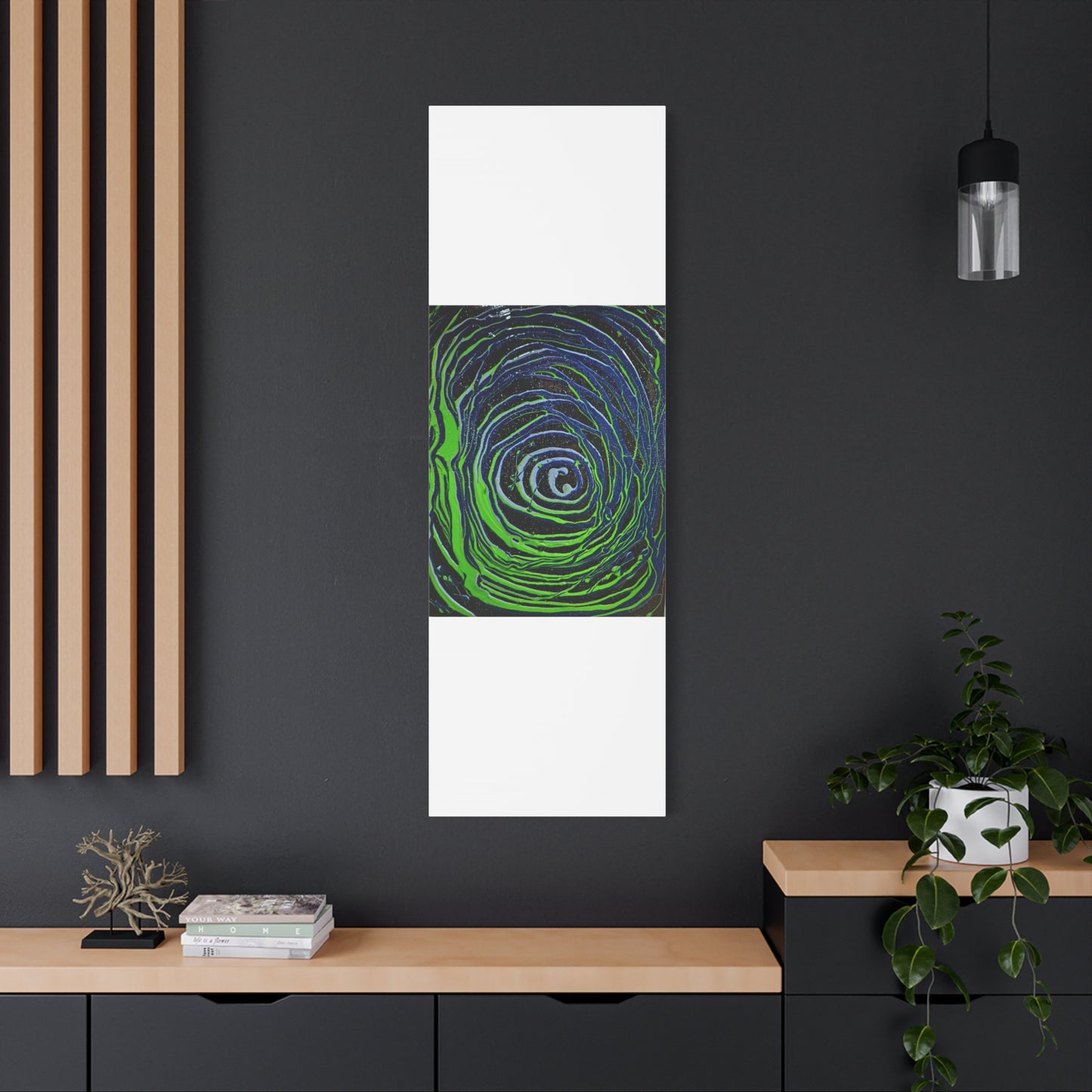 Abstract Green Swirl Matte Canvas Art — Stretched 1.25" Wall Décor