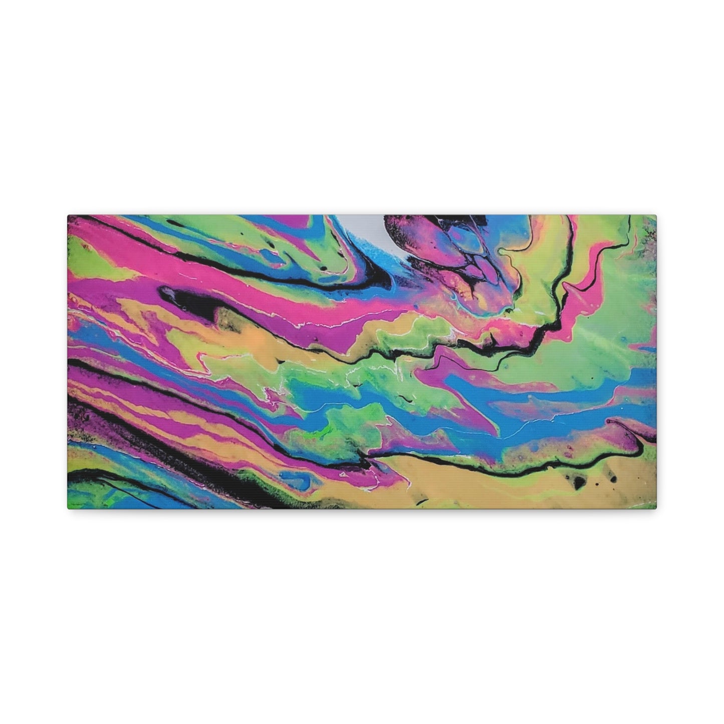 Abstract Neon Fluid Art Canvas Print — Vibrant Psychedelic Wall Decor
