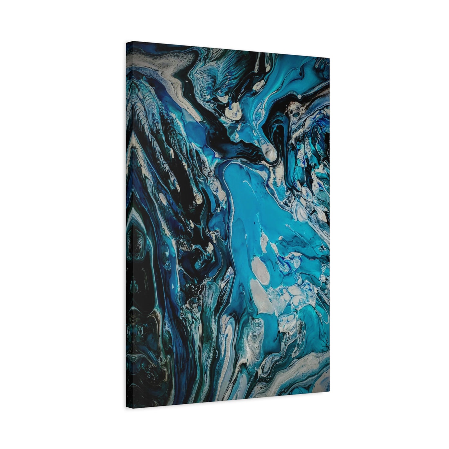 Blue Ocean Abstract Matte Canvas Print — Stretched Wall Art