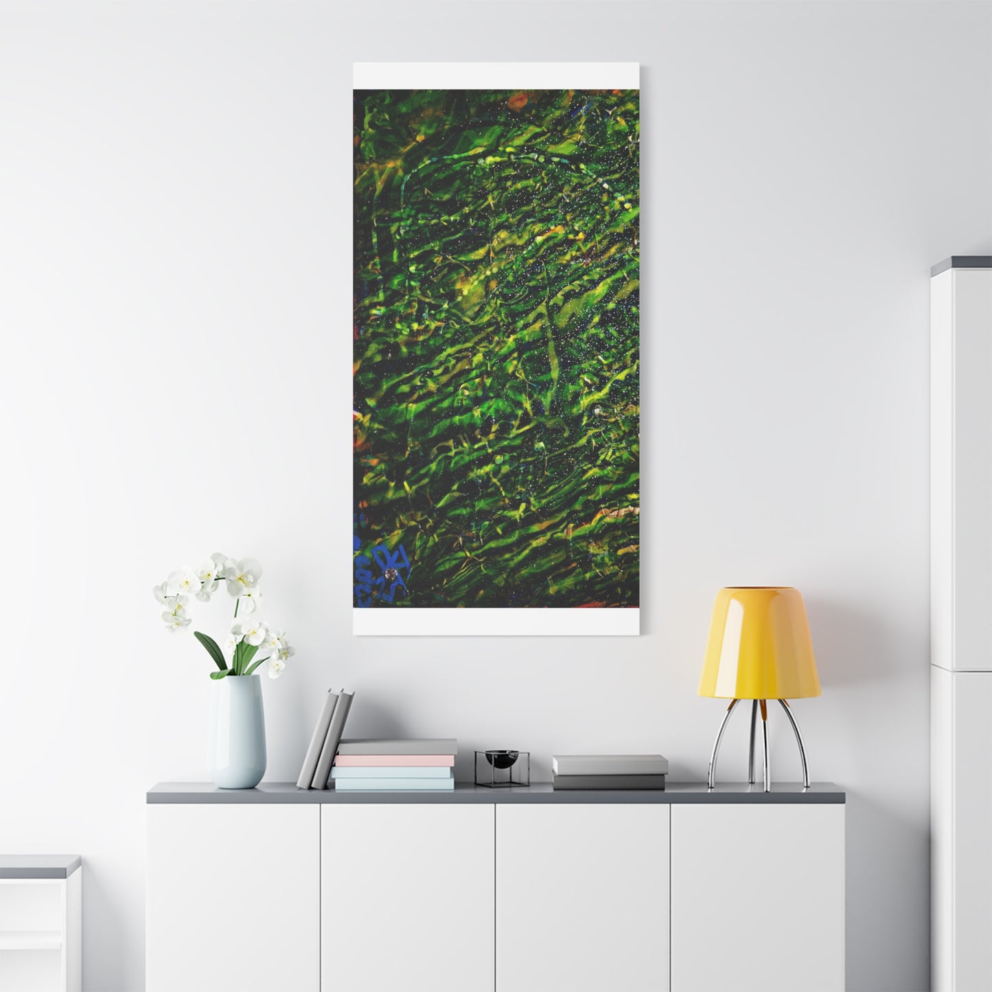 Confessions - Abstract Green Texture Canvas - Matte Stretched Wall Art