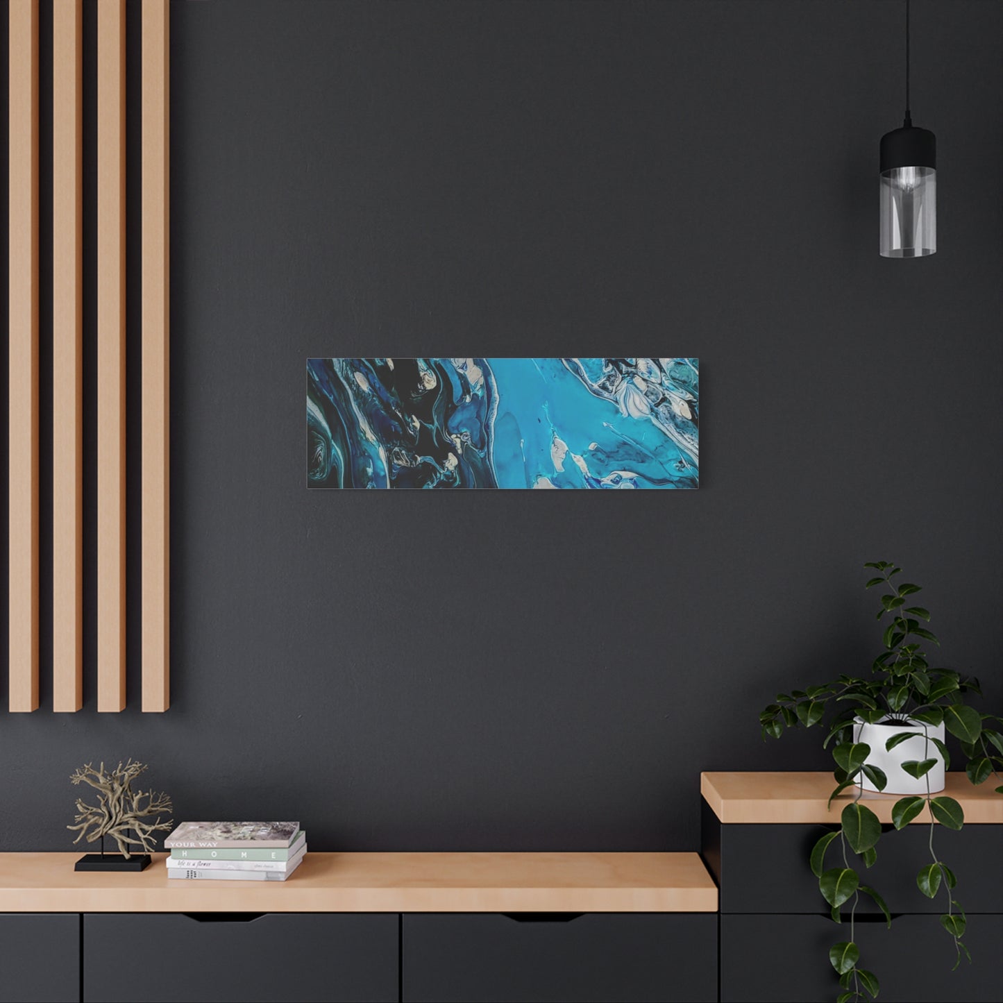 Blue Ocean Abstract Matte Canvas Print — Stretched Wall Art