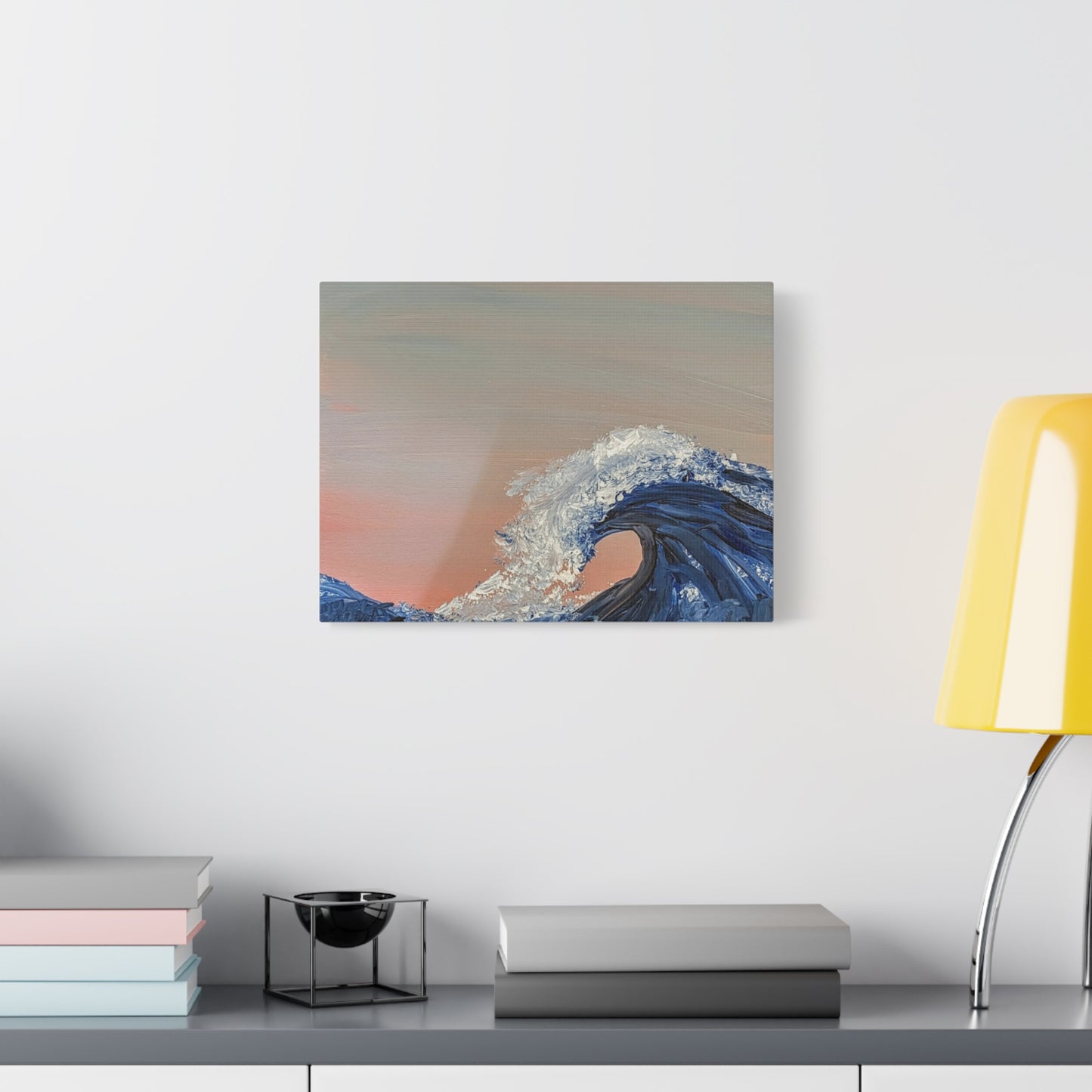 California_Coast - Ocean Wave Canvas Art — Blue Wave Seascape Matte Stretched Canvas