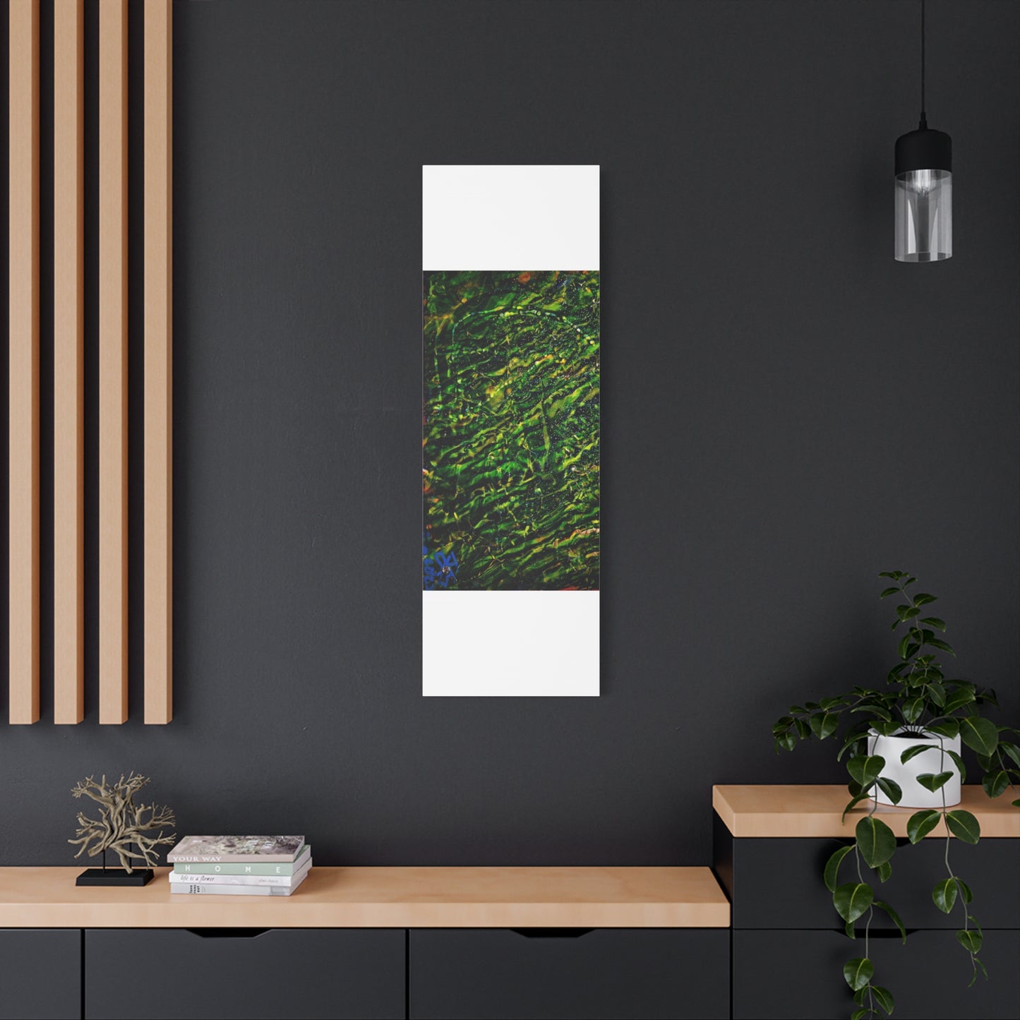 Confessions - Abstract Green Texture Canvas - Matte Stretched Wall Art