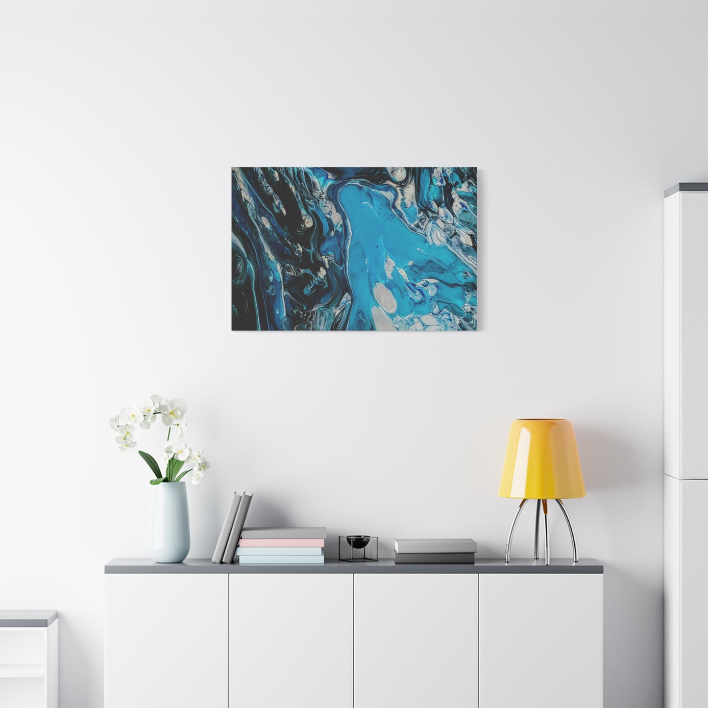 Blue Ocean Abstract Matte Canvas Print — Stretched Wall Art