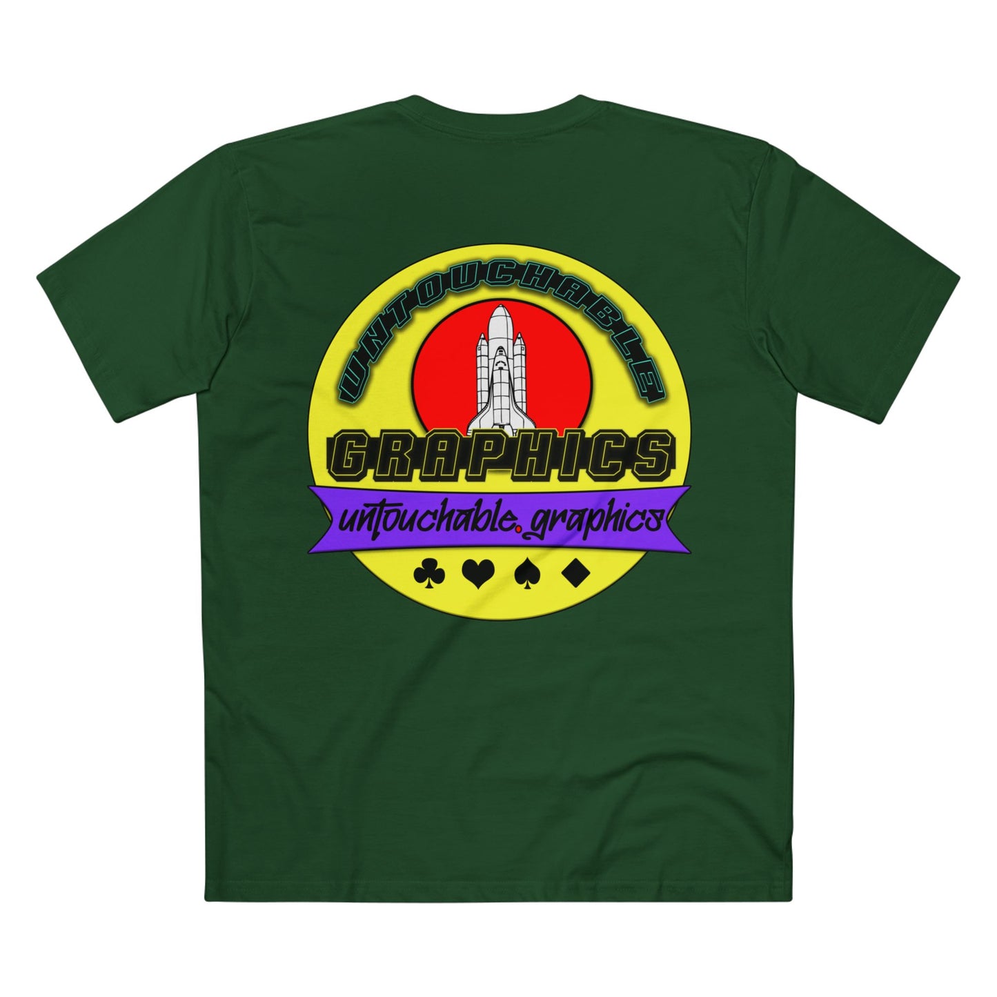 UFO Chest Pocket Tee — Retro Rocket Back Graphic Shirt