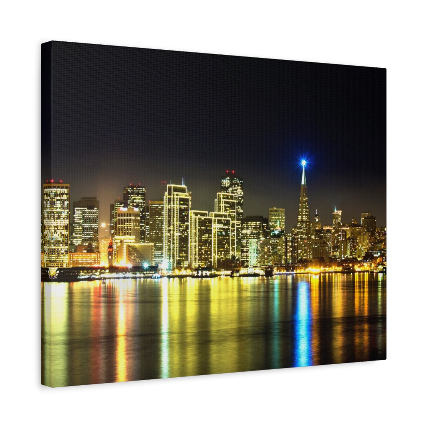 San Francisco Night Skyline Matte Canvas Print — Stretched 1.25"