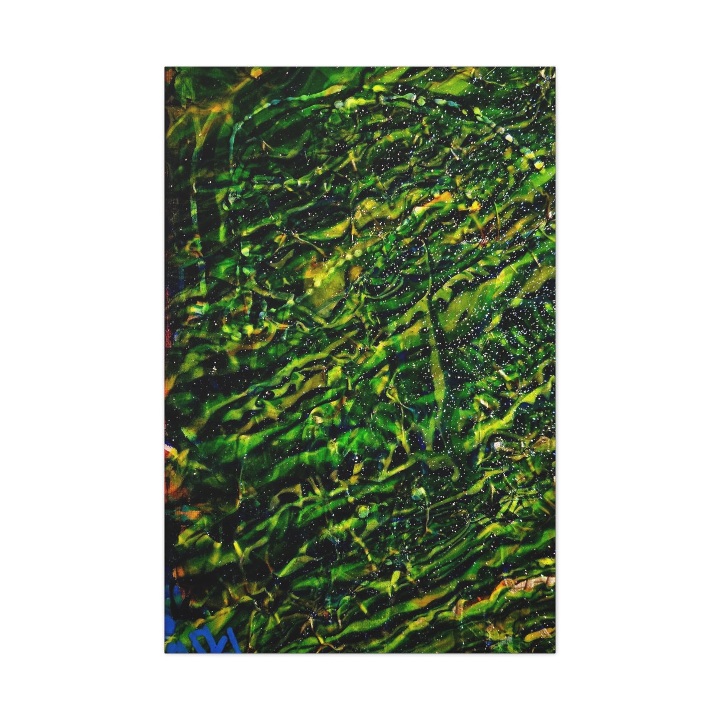 Confessions - Abstract Green Texture Canvas - Matte Stretched Wall Art