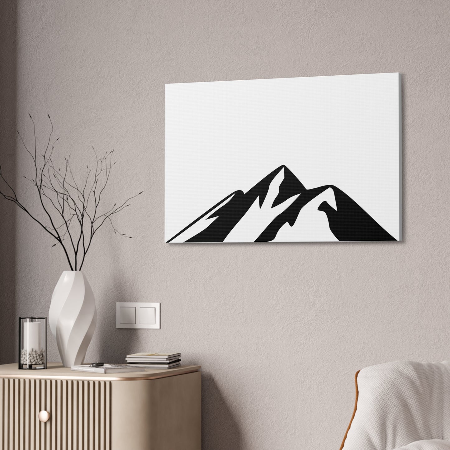 mountains002 - Mountain Silhouette Canvas Art